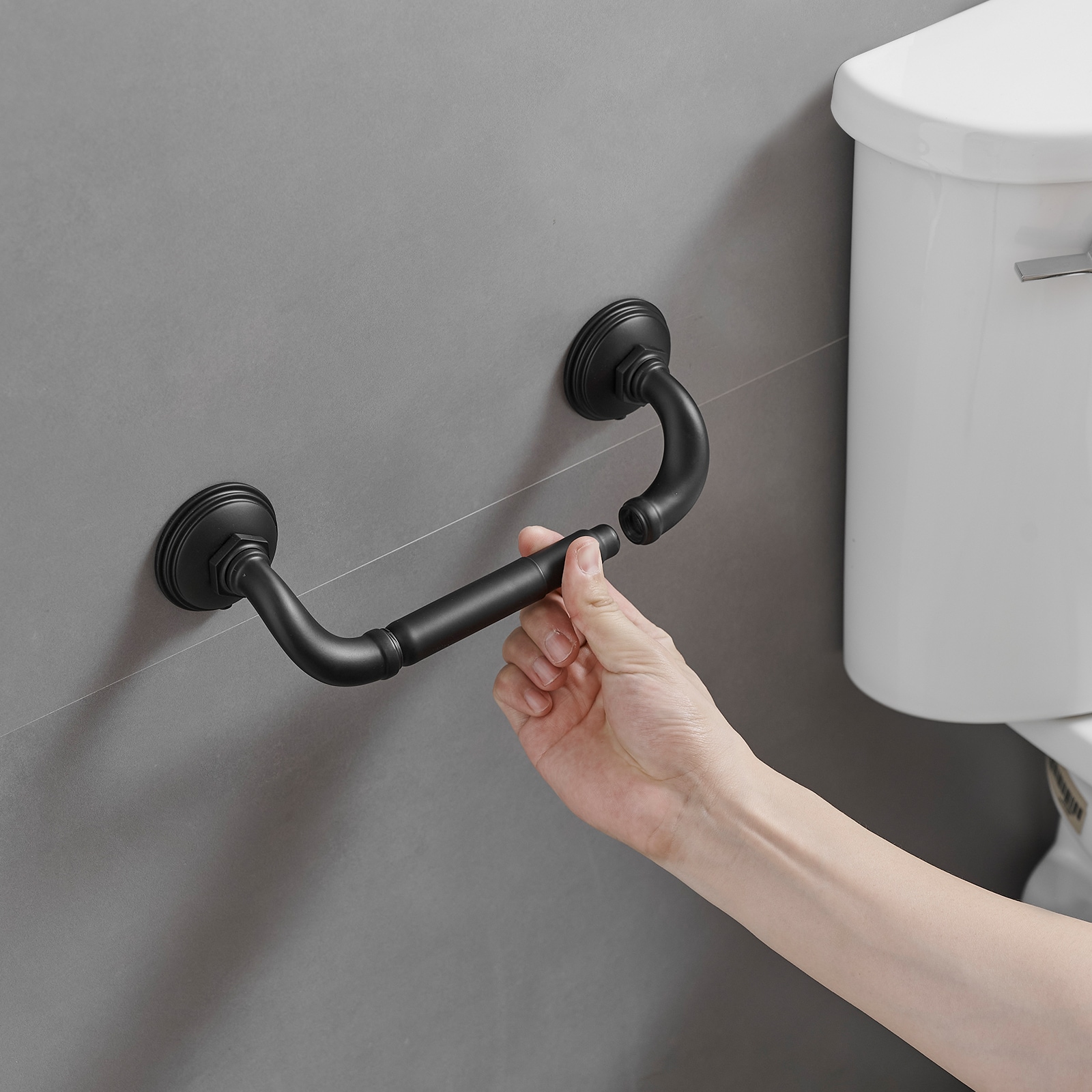 Matte Black 4-Piece Metal Bathroom Hardware Set