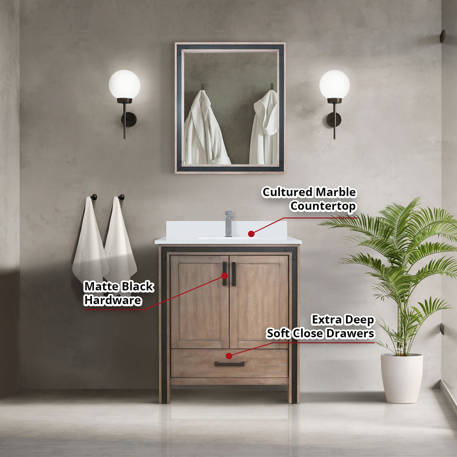 Lexora LZV352230SNJSM28F Bath-Vanity-Combo - View #8