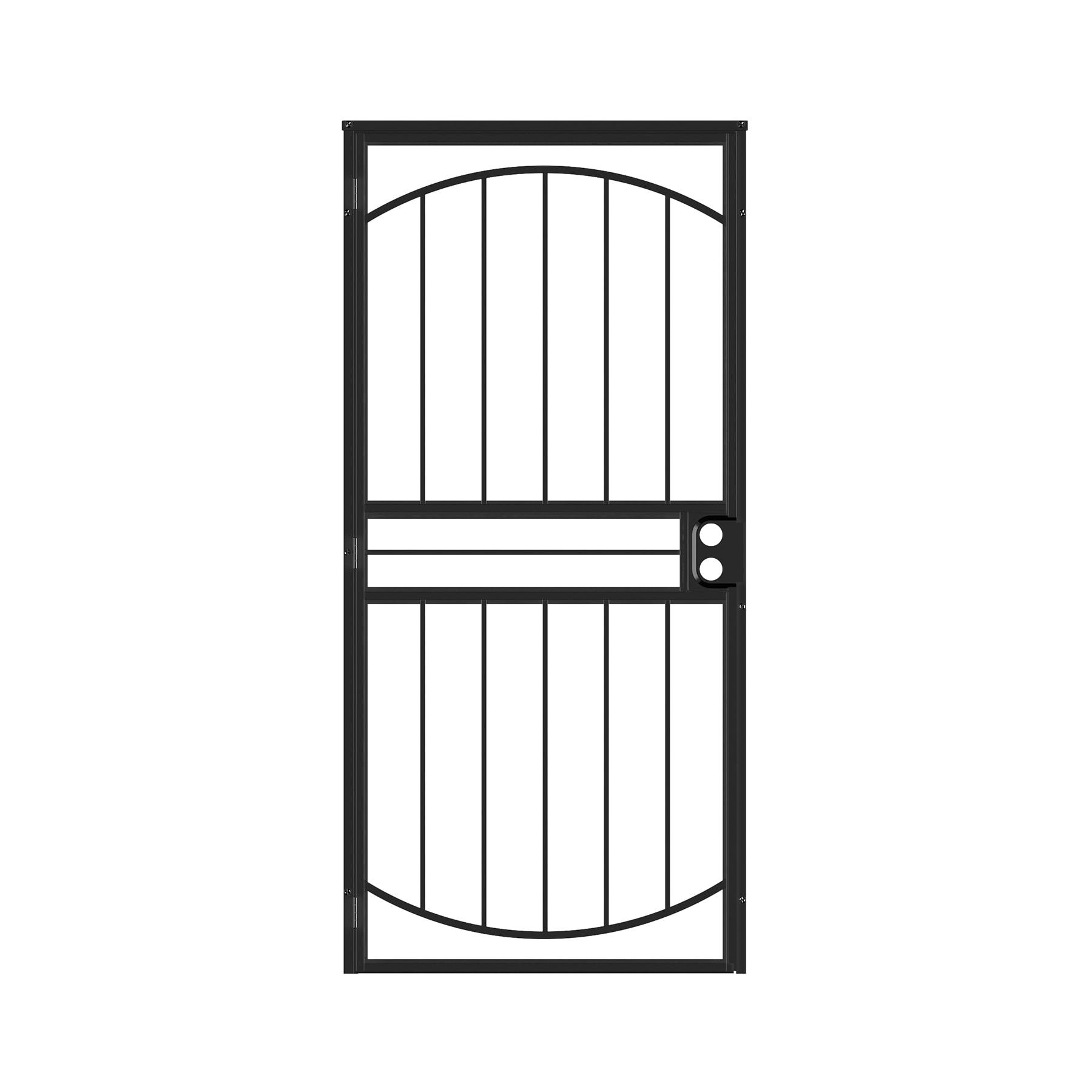 Geneva 32-in x 81-in Black Steel Recessed Mount Security Door Tempered Glass | - LARSON 92024051