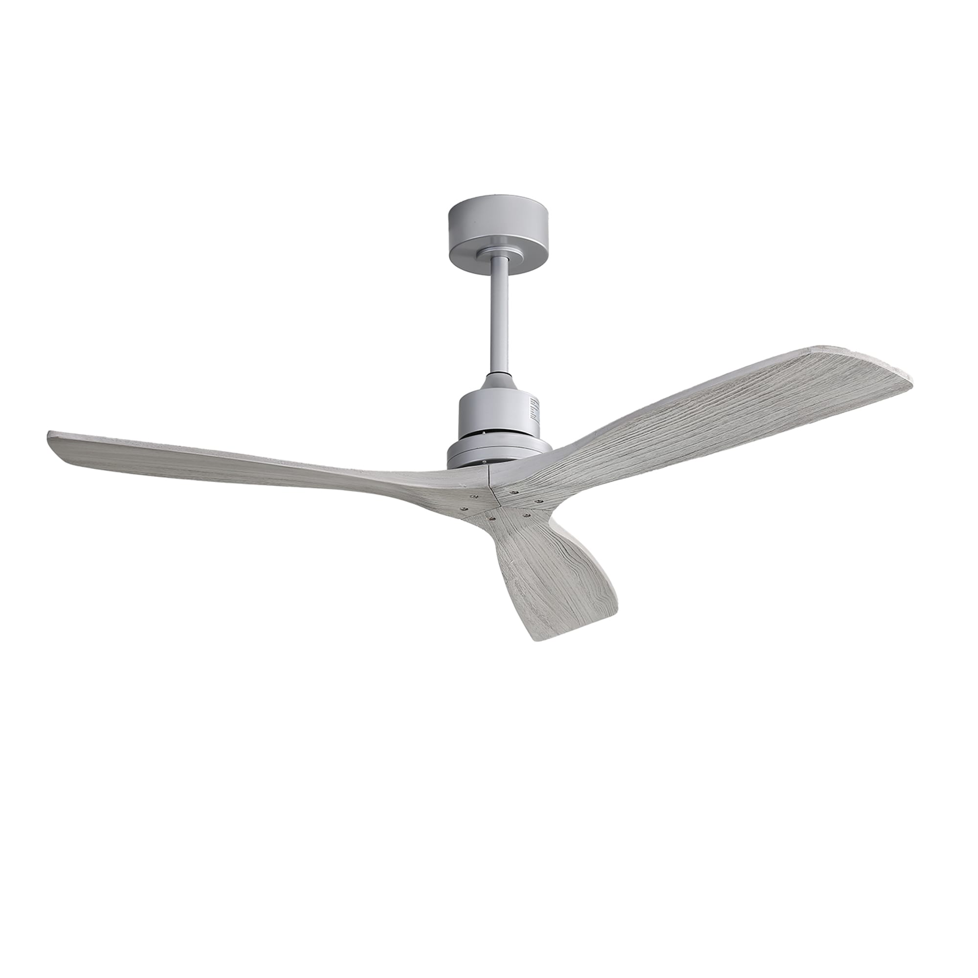 Bybafun YA8200022 51-in Silver with Wood Blades Ceiling Fan Without Light - Remote Included ( 3 -Blade )