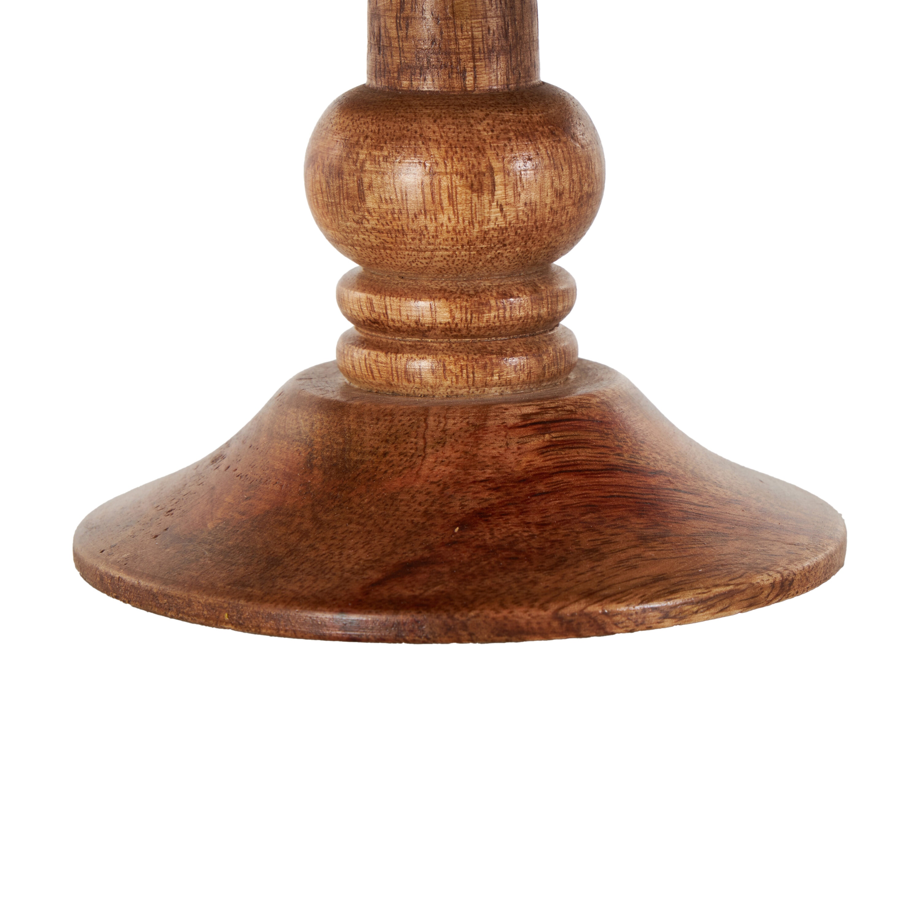 White Marble and Brown Wood Cake Stand, 10" x 5"