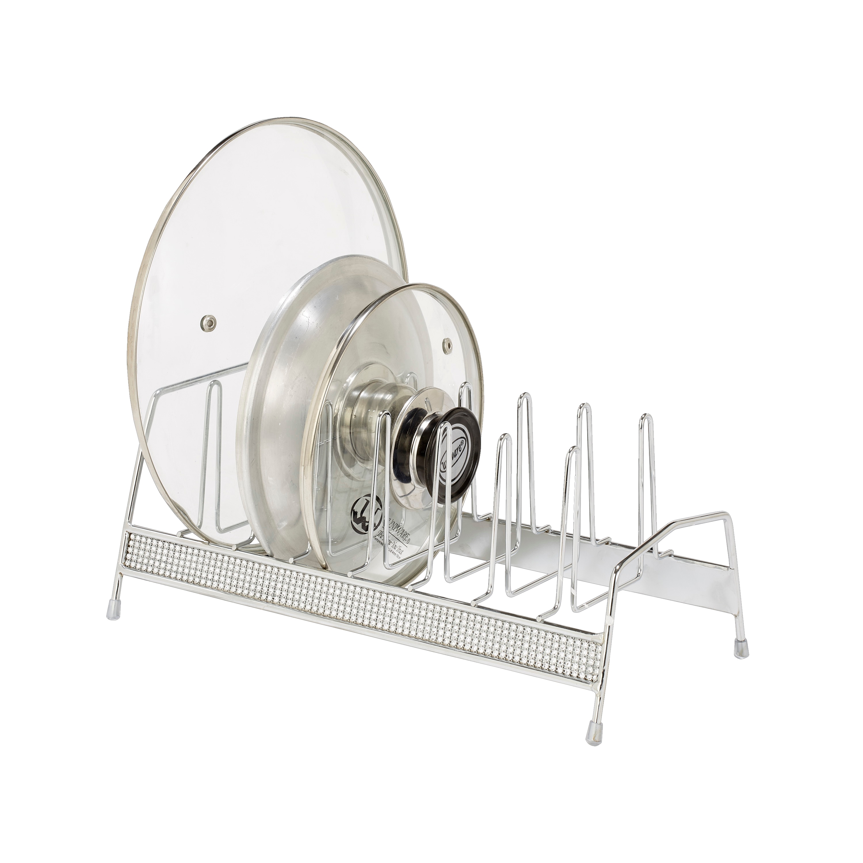 Kitchen Details 22901-CHR 6.69-Inches W x 5.51-Inches H x 13.78-Inches D 8 -Tier Freestanding Chrome Metal Lid rack