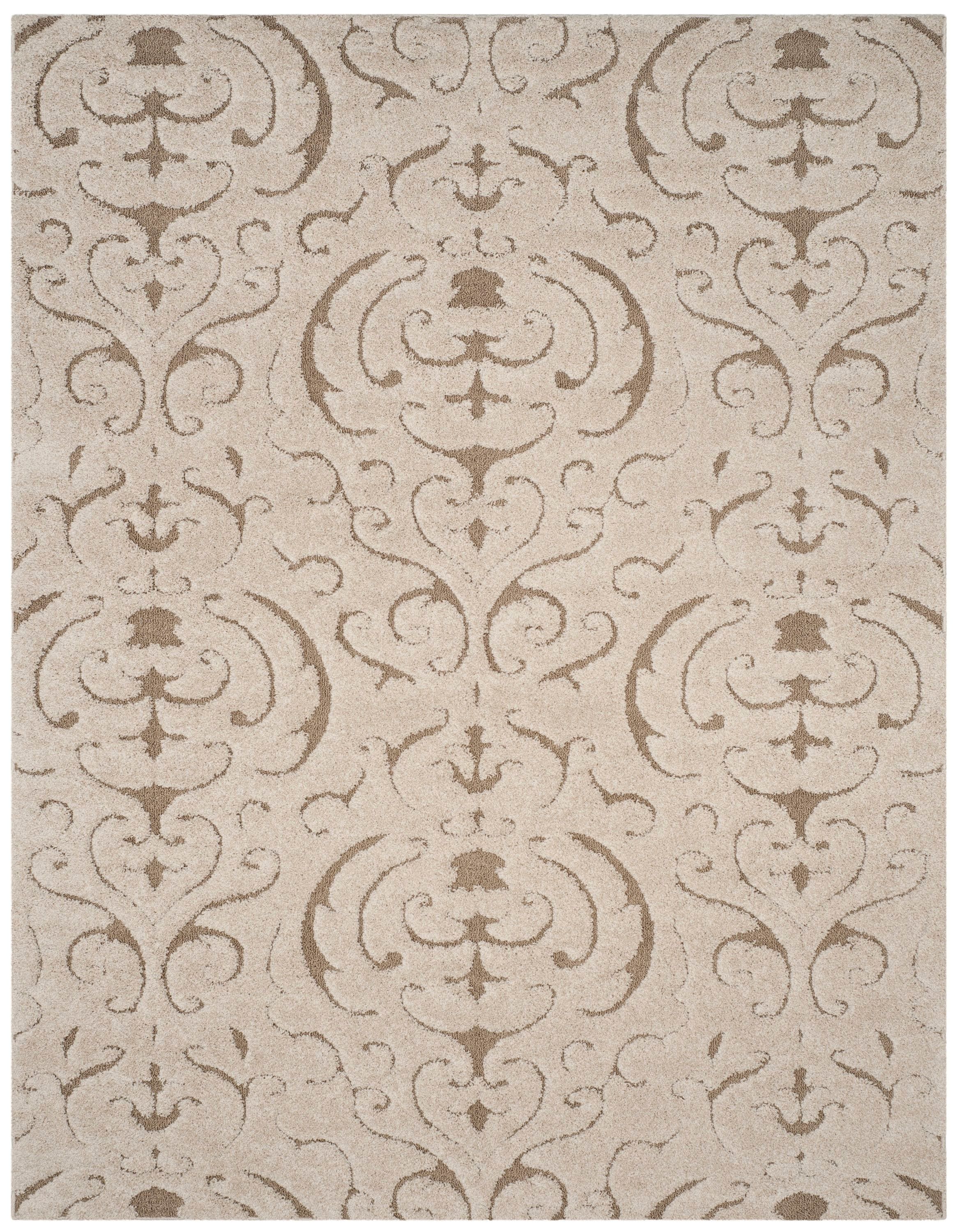Safavieh SG467-1113-8 Florida Tobias Shag 8 x 10 (ft) Loomed Polypropylene Cream/Beige Rectangular Indoor Damask Farmhouse/Cottage Area rug