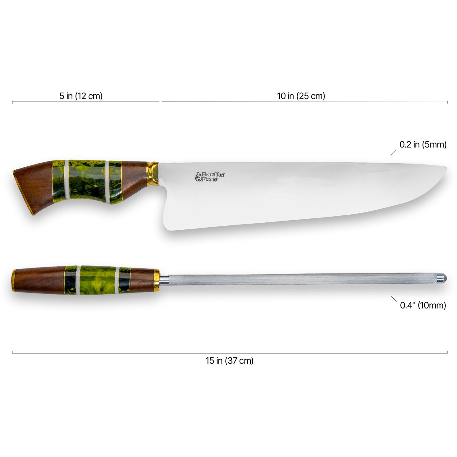 Brazilian Flame KF-REF228-10-GREEN cutlery - View #3