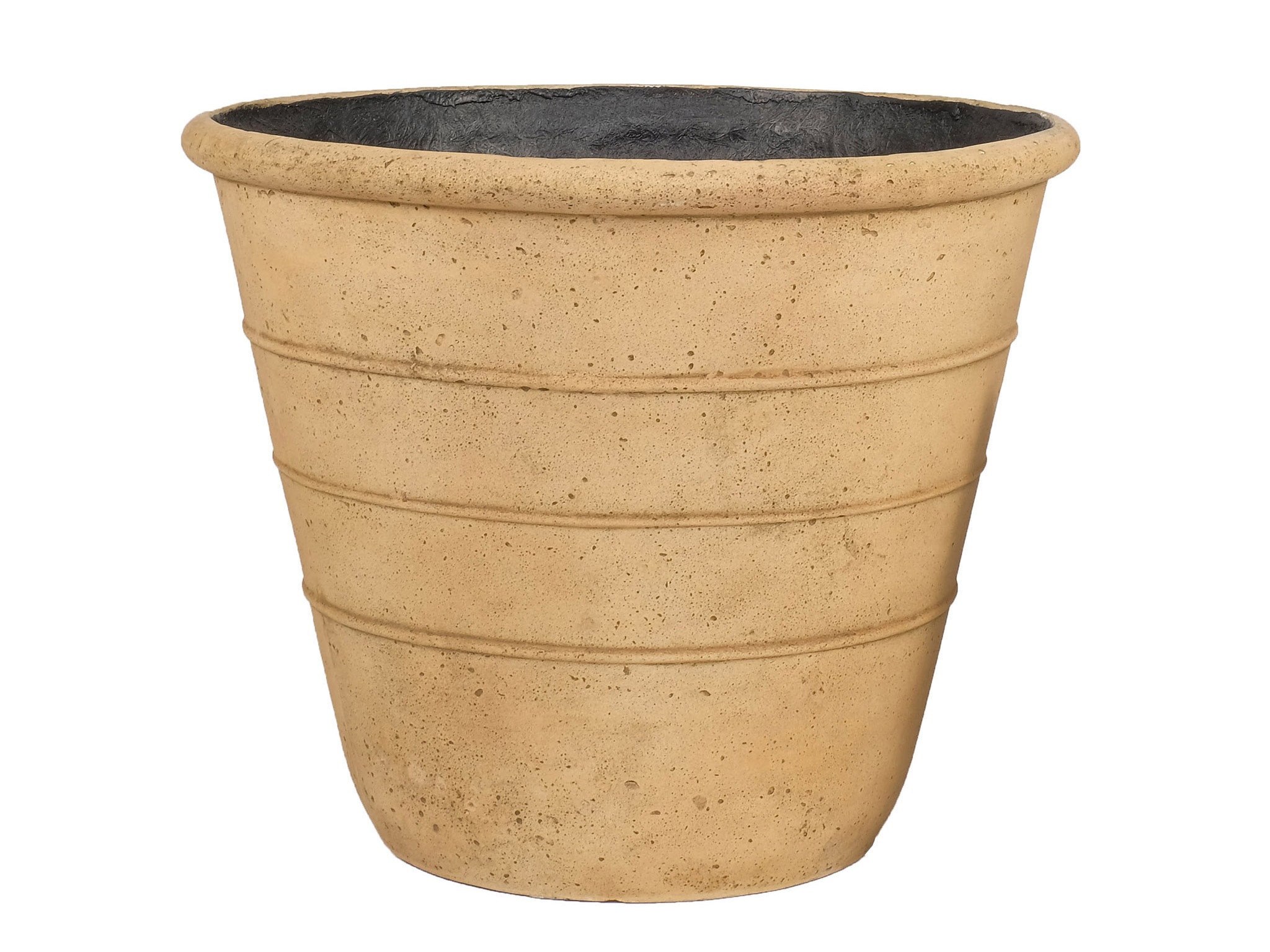 WonderLand LPOTCSBROWAS18X145NN 4 -Pack Round 18-in W Large Brown Resin Contemporary/Modern Outdoor Planter