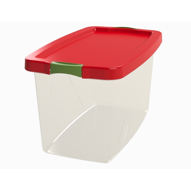 Holiday Living Large 13.25-Gallons (53-Quart) Clear W/Red Lid