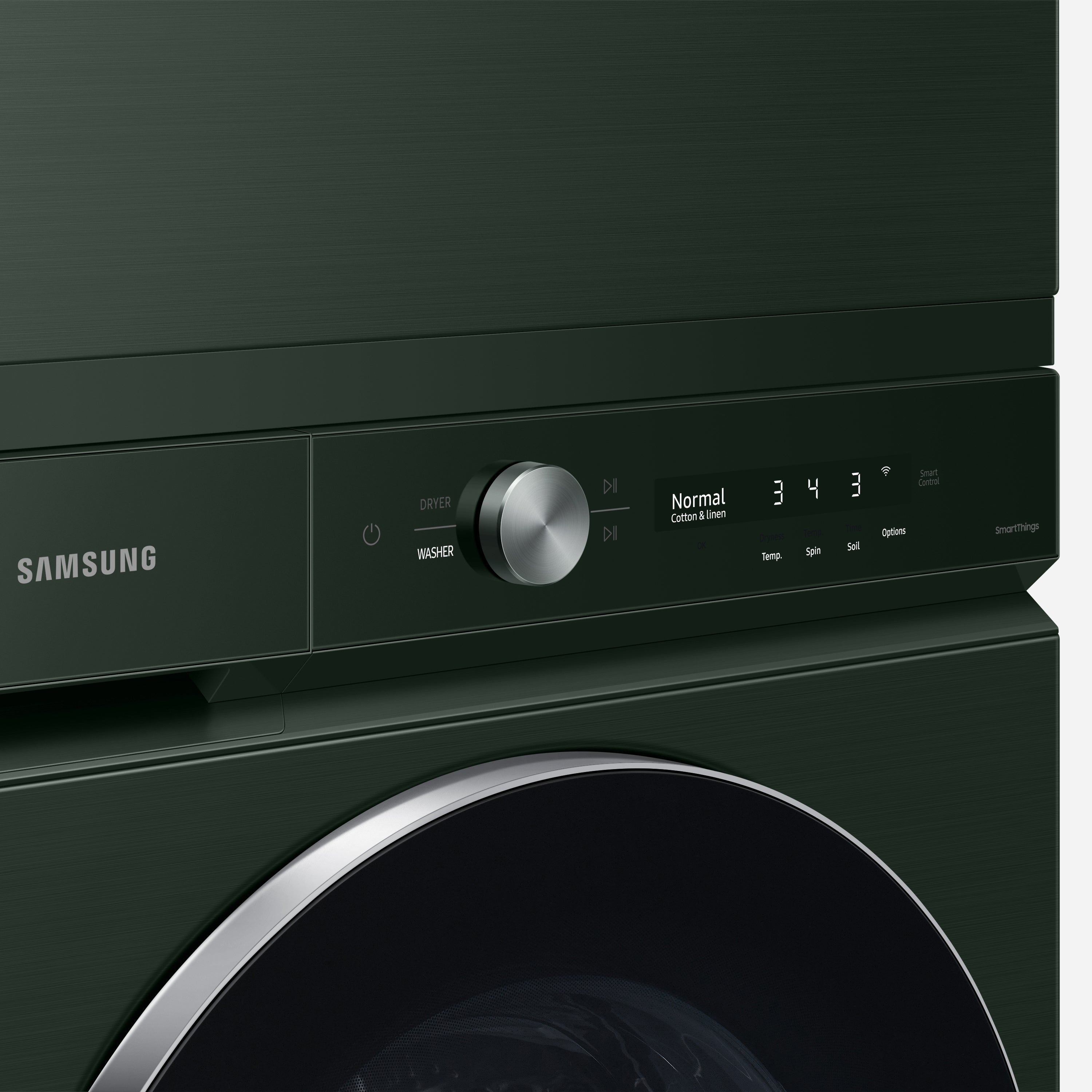Samsung Bespoke 7.6-cu ft Stackable Steam Cycle Electric Dryer (Forest Green) ENERGY STAR in the Electric Dryers department at Lowes.com