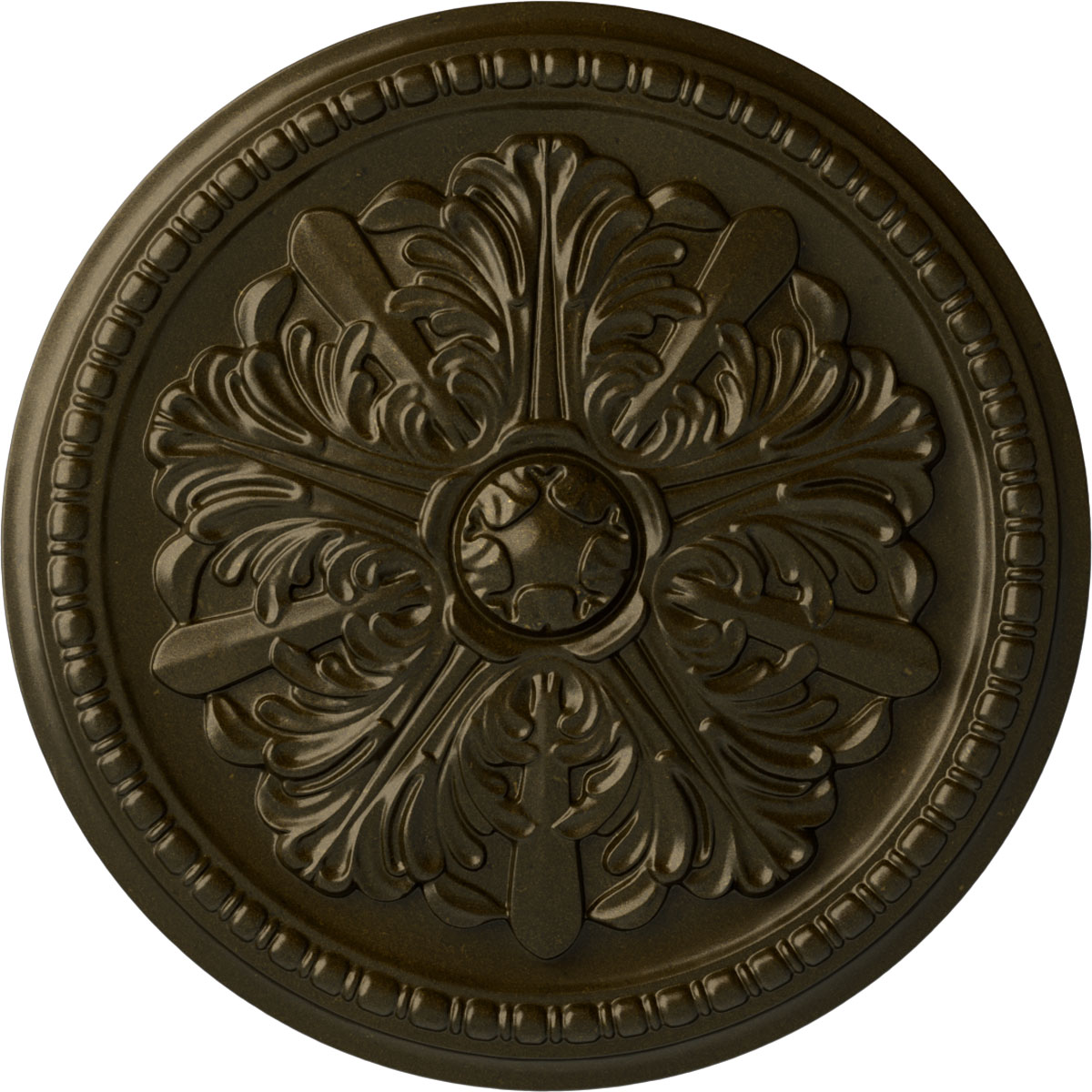 Ekena Millwork CM16SWGGS Swindon 16.875-in W x 16.875-in L Painted Green Gold Polyurethane Whole Ceiling Medallion