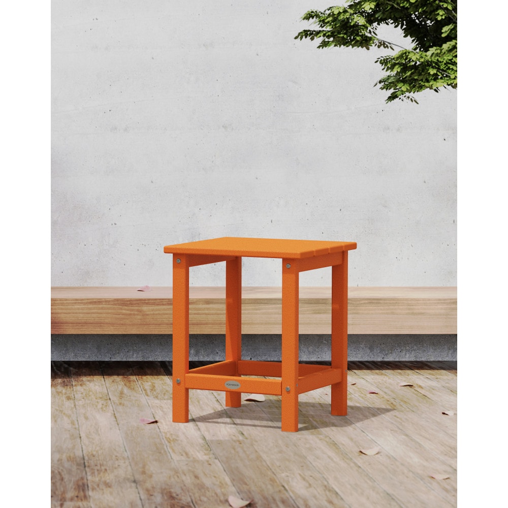 POLYWOOD ECT18TA Long Island Square Outdoor End Table 14.75-in W x 15.13-in L