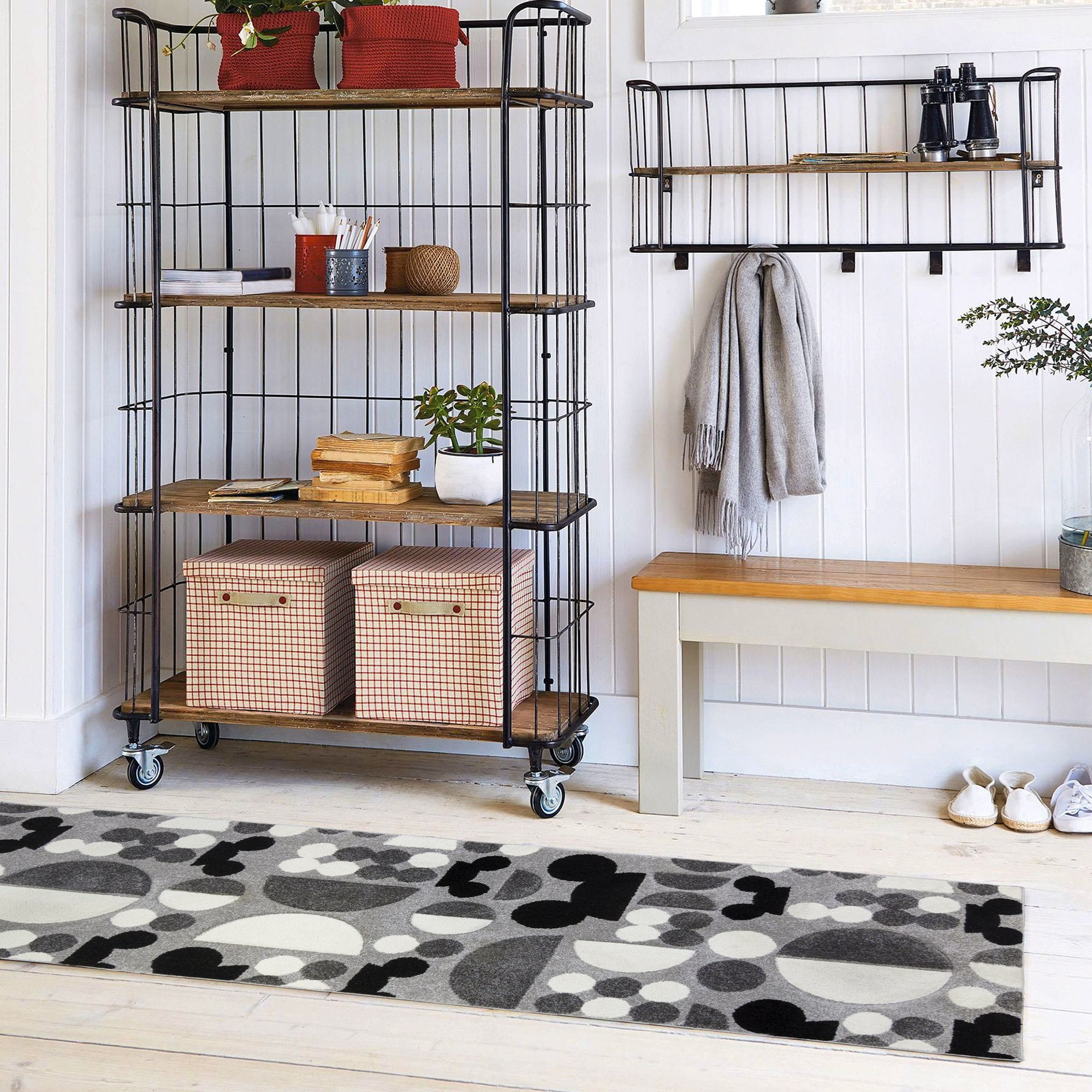 Disney 45011 Encore 2 x 8 (ft) Tufted Polypropylene Gray Rectangular Indoor Geometric Runner rug