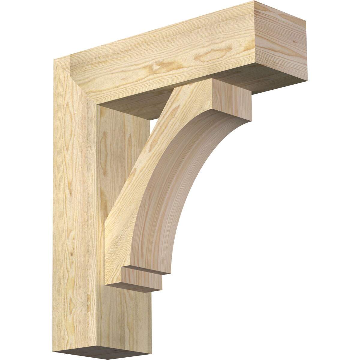 Ekena Millwork 1462879 Imperial block rough sawnbracket with offset brace 8-in x 26-in x 30-in Douglas fir Brown Wood Standard bracket