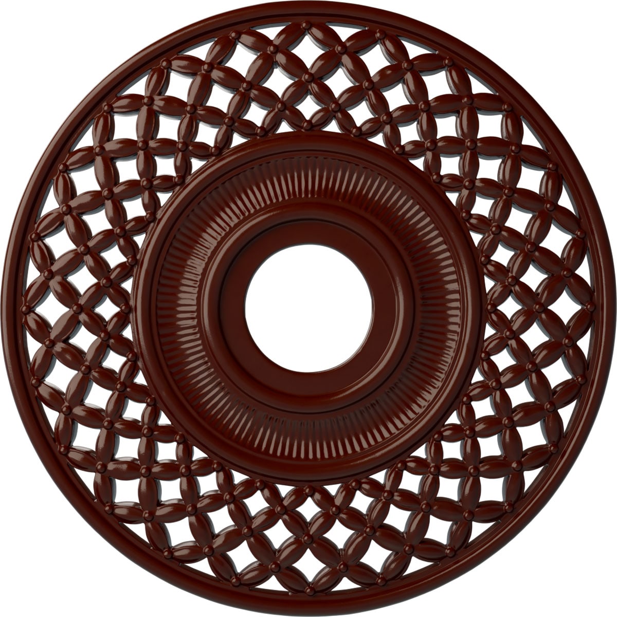 Ekena Millwork CM22RBBMF Robin 22.25-in W x 22.25-in L Painted Brushed Mahogany Polyurethane Whole Ceiling Medallion