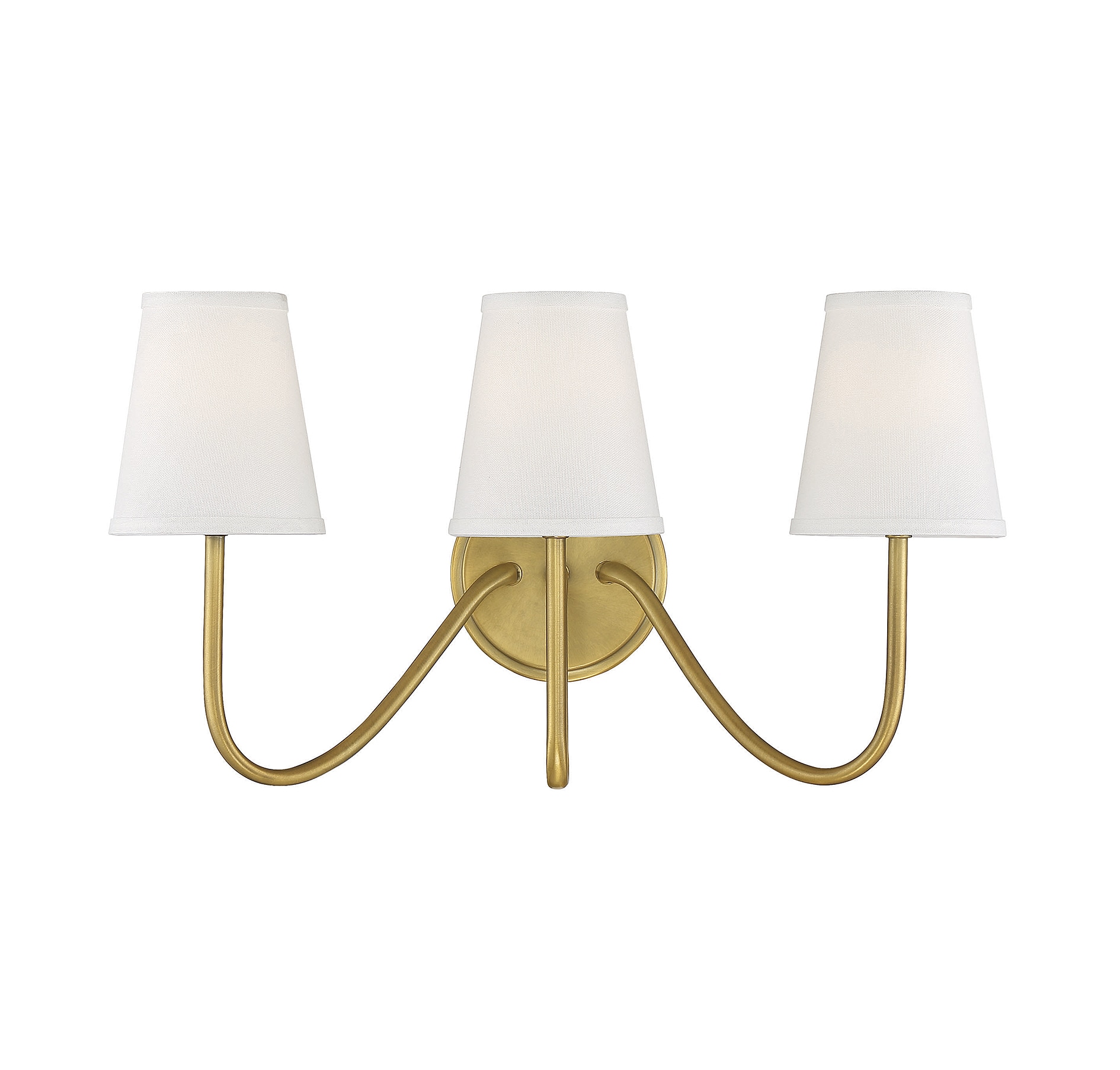 Meridian Lite Trends M90056NB Meridian 20-in W 3 -Light Brushed Brass Wall Sconce