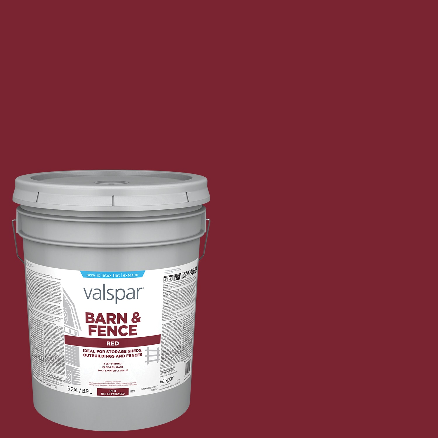 Perle Forvirrede Hr Valspar Barn and Fence Flat Red Latex Exterior Paint (5-Gallon) in the  Exterior Paint department at Lowes.com