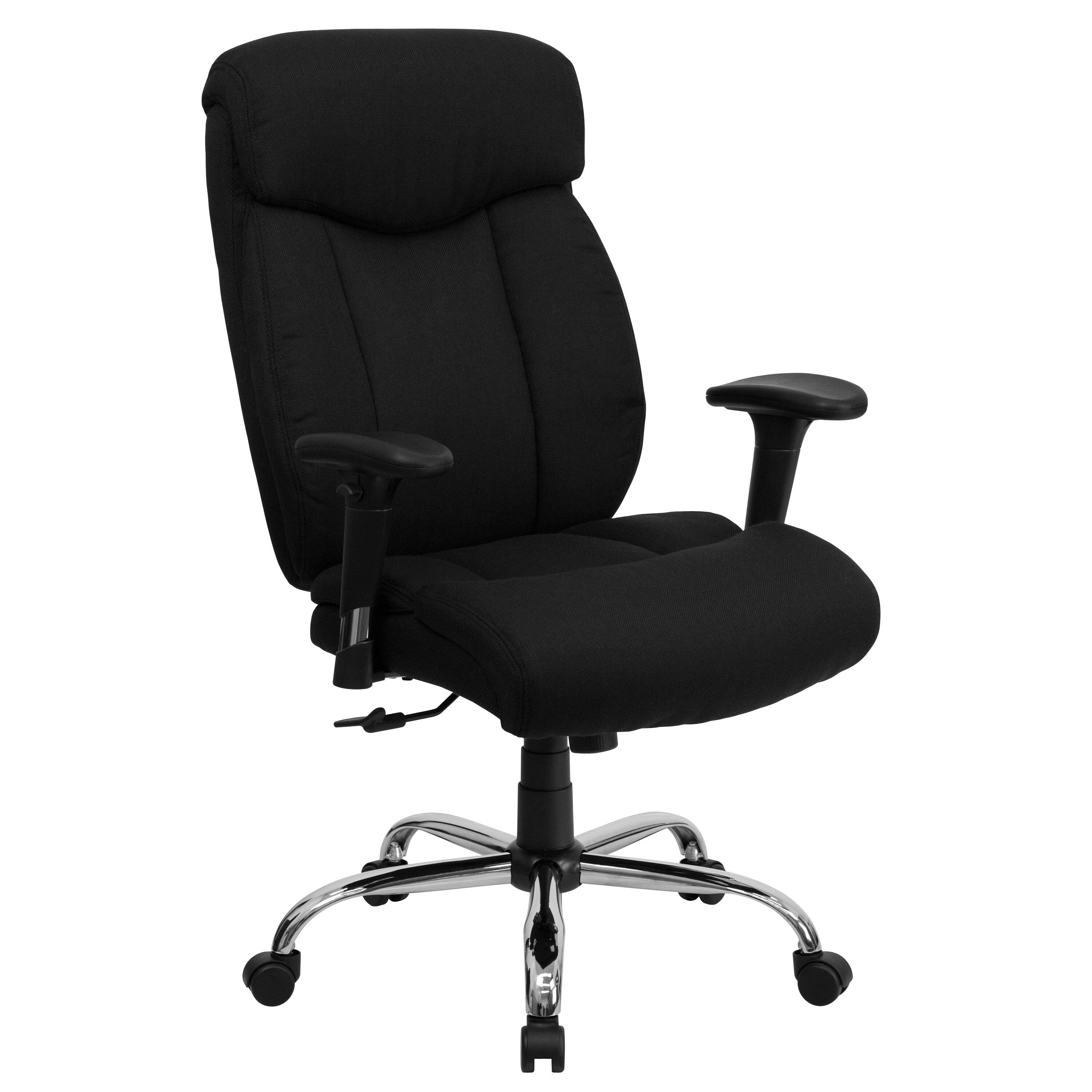 Emma + Oliver 400 lb Big and Tall High Back Black Fabric Ergonomic Office Chair - Full Headrest