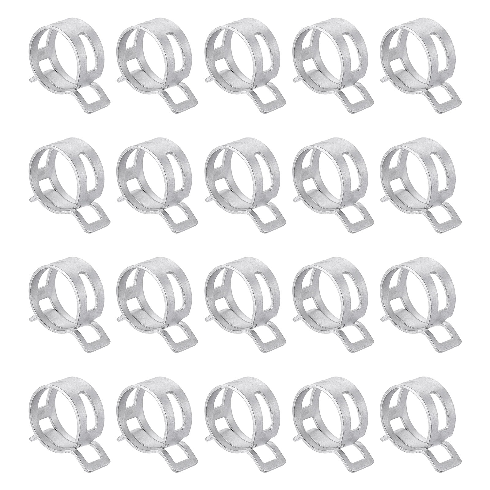 Harfington 20pcs Spring Band Type Hose Clamps 21mm Fuel Line Hose Spring Clip Silicone Vacuum Hose Pipe Clamp Low Pressure Tube Clip Fastener Silver #S26031900UX3850
