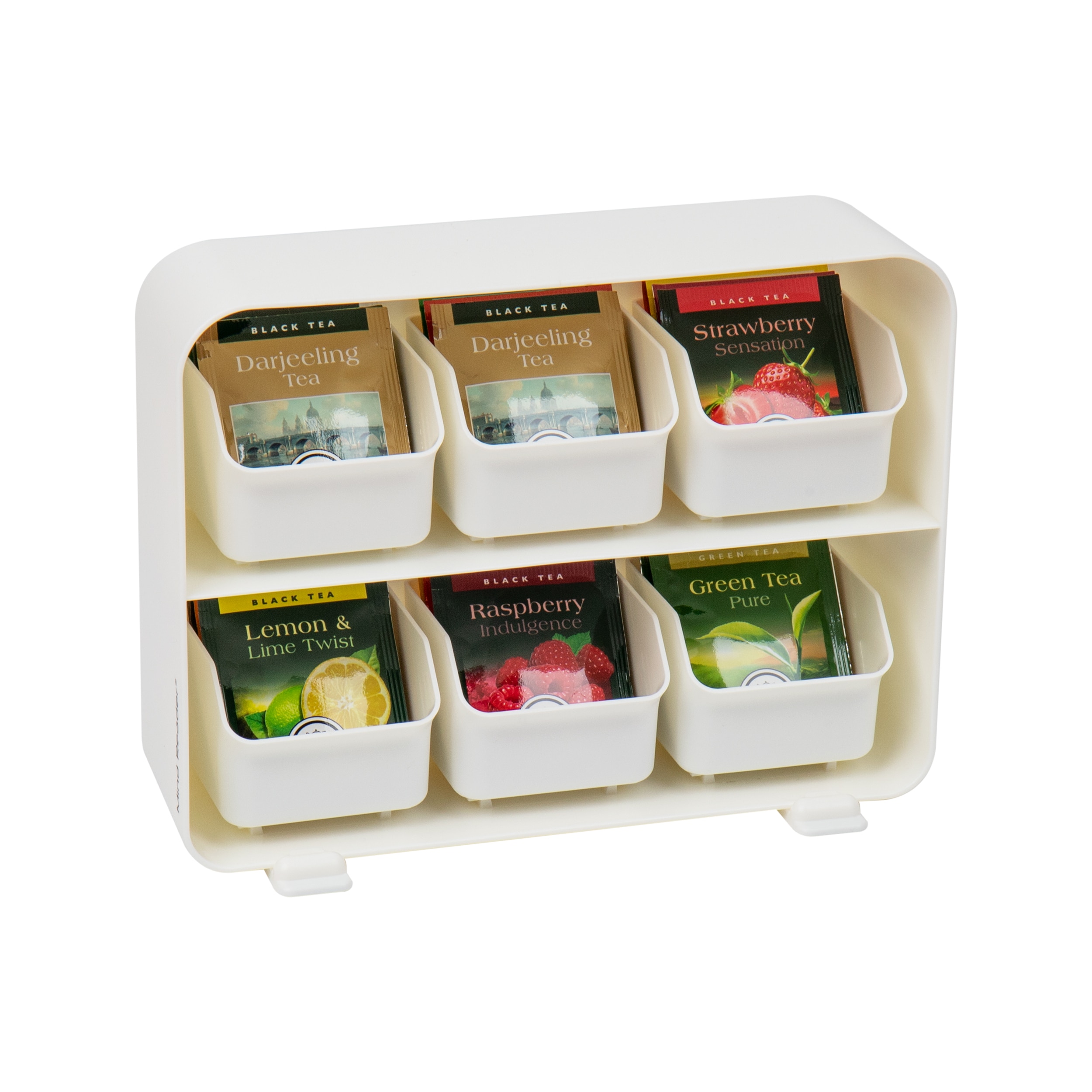 Mind Reader STBORG-WHT  6 Drawer Tea Bag Holder, White
