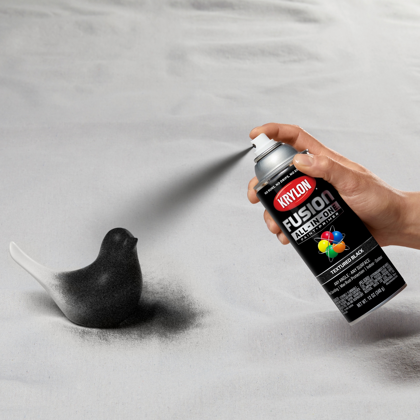 Krylon Acrylic Enamel Paint: 1,280 fl oz, Flat, Black - Indoor & Outdoor | Part #K11001201