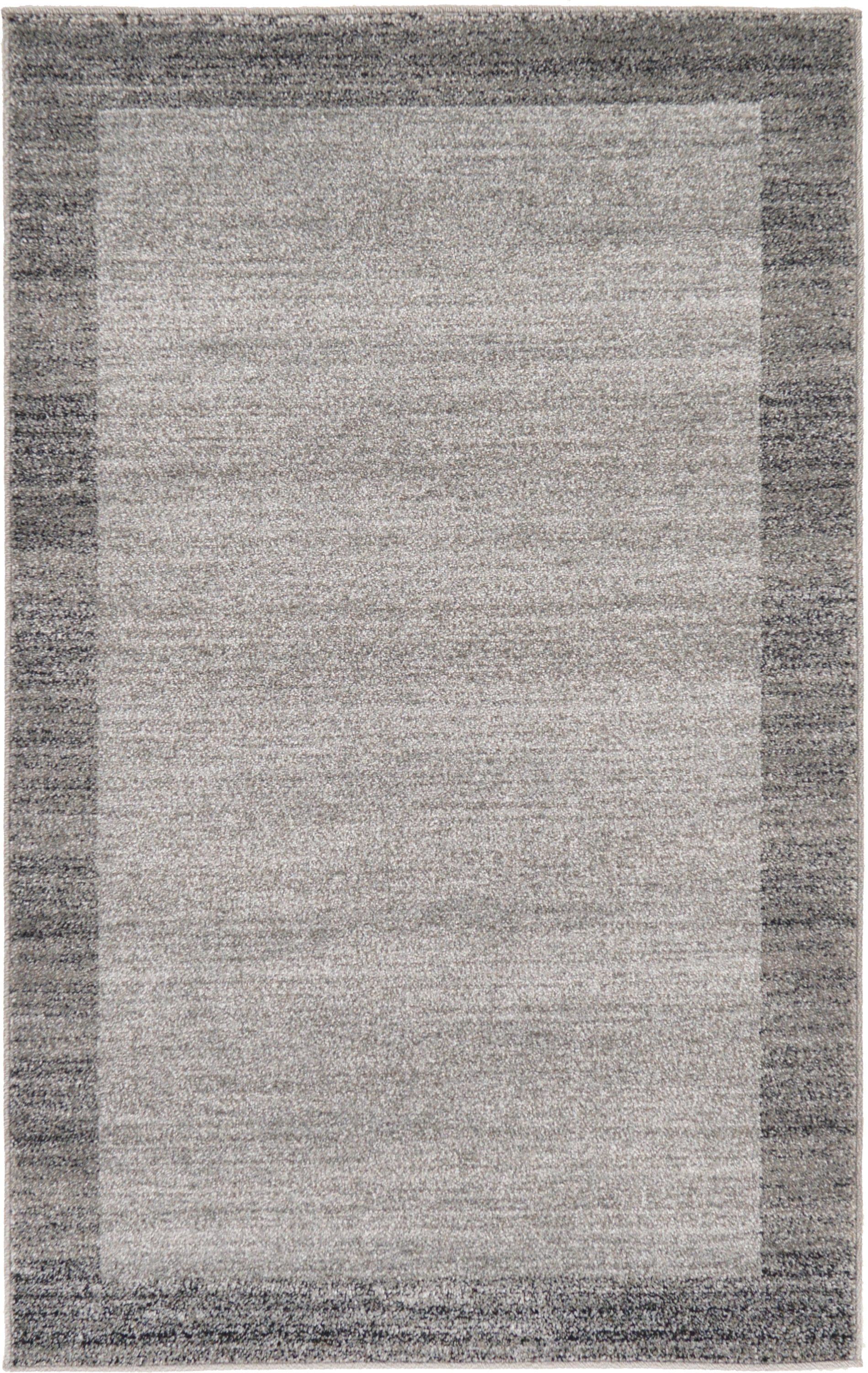 Unique Loom 3130958 Abigail Del Mar 3 x 5 (ft) Loomed Polypropylene Light Gray/Beige Rectangular Indoor Border Area rug