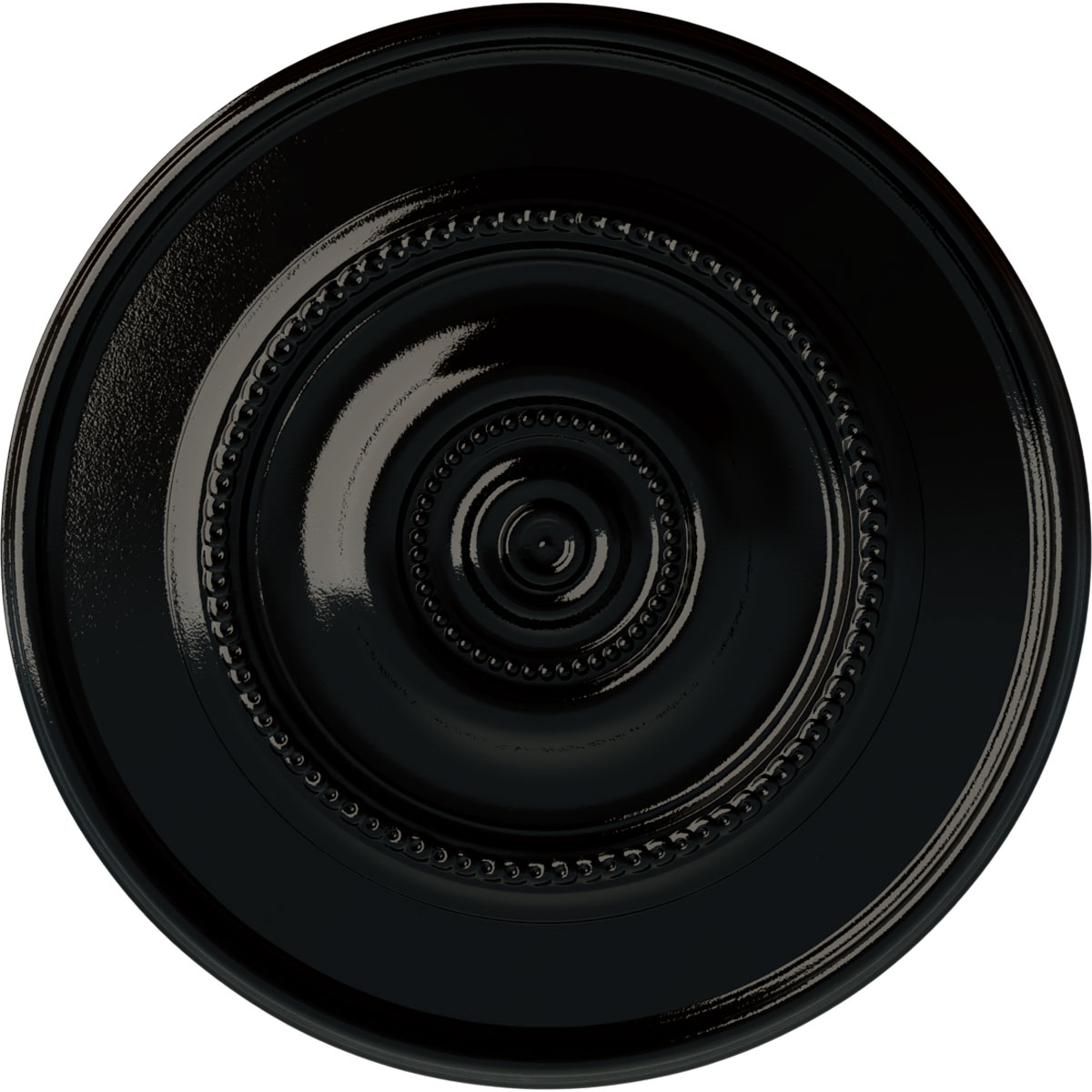 Ekena Millwork CM24REBPS Traditional Reece 24.375-in W x 24.375-in L Traditional Painted Black Pearl Polyurethane Whole Ceiling Medallion