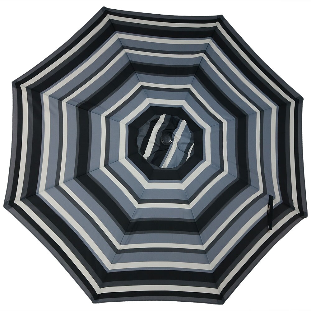 9-Foot Red and Beige Striped Aluminum Patio Umbrella