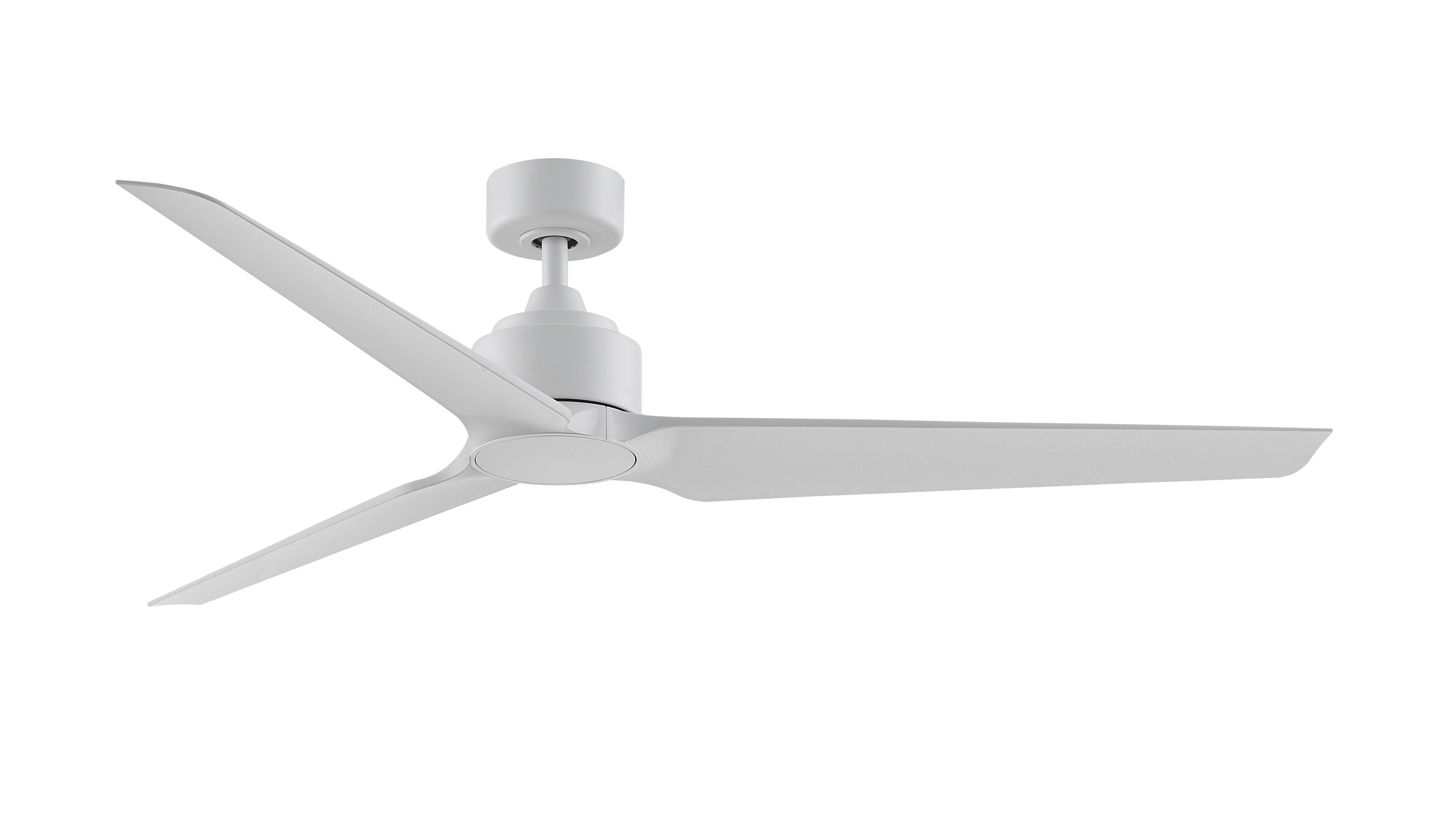 Fanimation TriAire Custom 64-in Matte White Indoor/Outdoor Smart Propeller Ceiling Fan Light Kit Compatible and Remote (3-Blade) FPD8515MWW-64MWW Sansujyuku sansujyuku.com