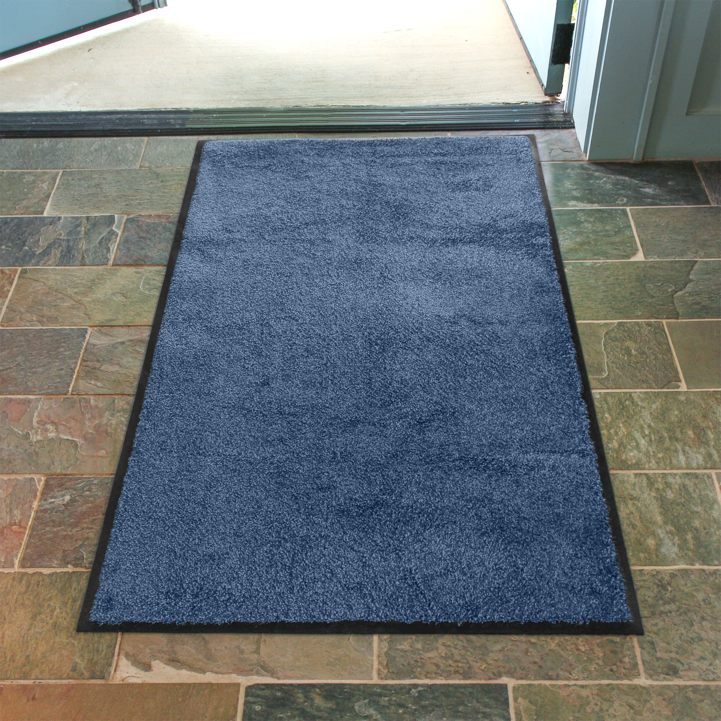 Envelor Indoor Outdoor Doormat Blue 48 in. x 72 in. Stripes Floor