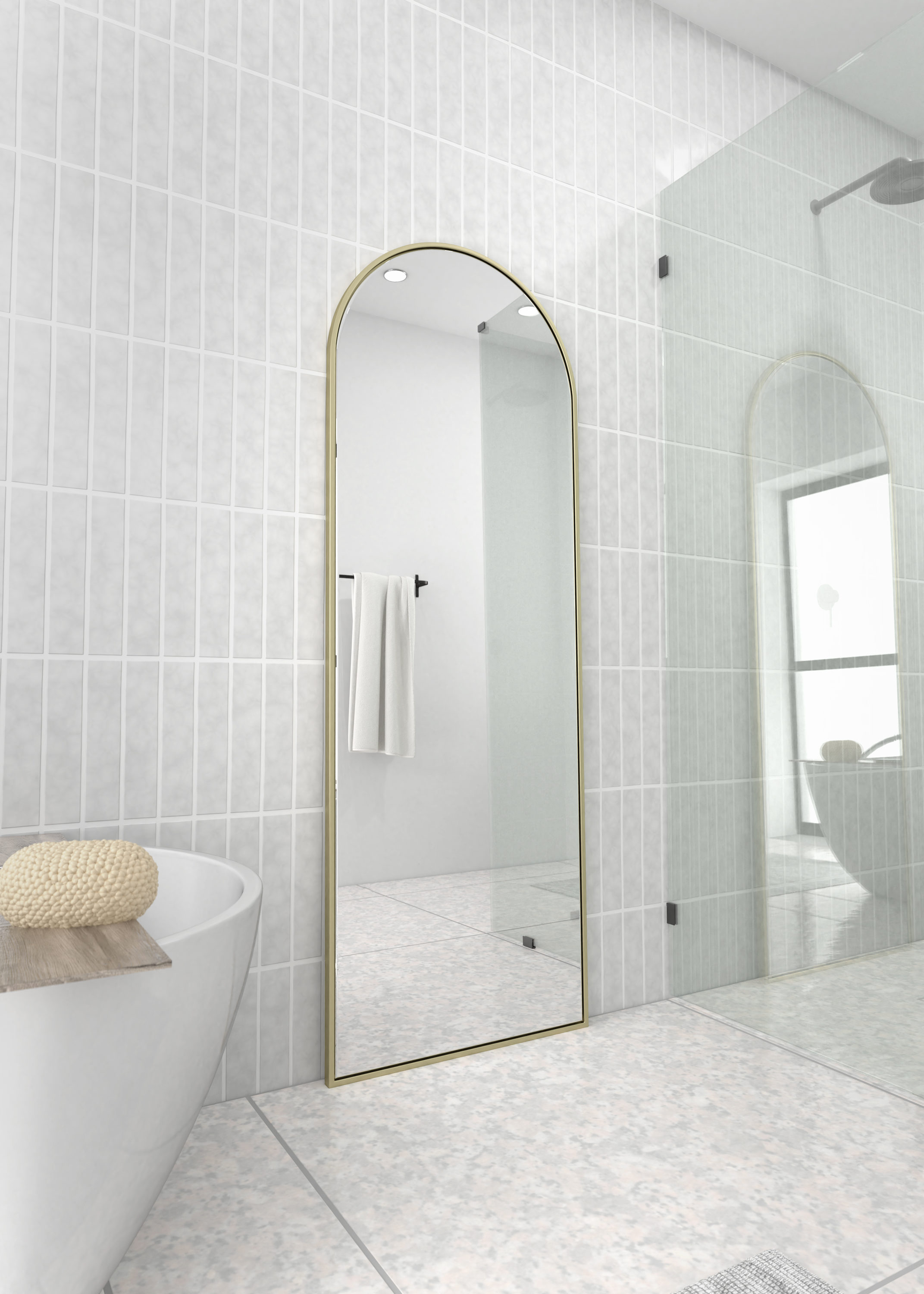 Glass Warehouse MF-ARC-67X24-SB Decor-Mirrors - View #3