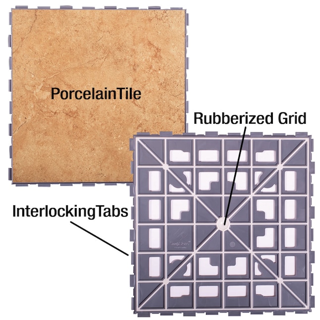 SnapStone® Mocha 6 x 6 Interlocking Porcelain Floor Tile SnapStone® Mocha 6 x 6 Interlocking Porcelain Floor Tile