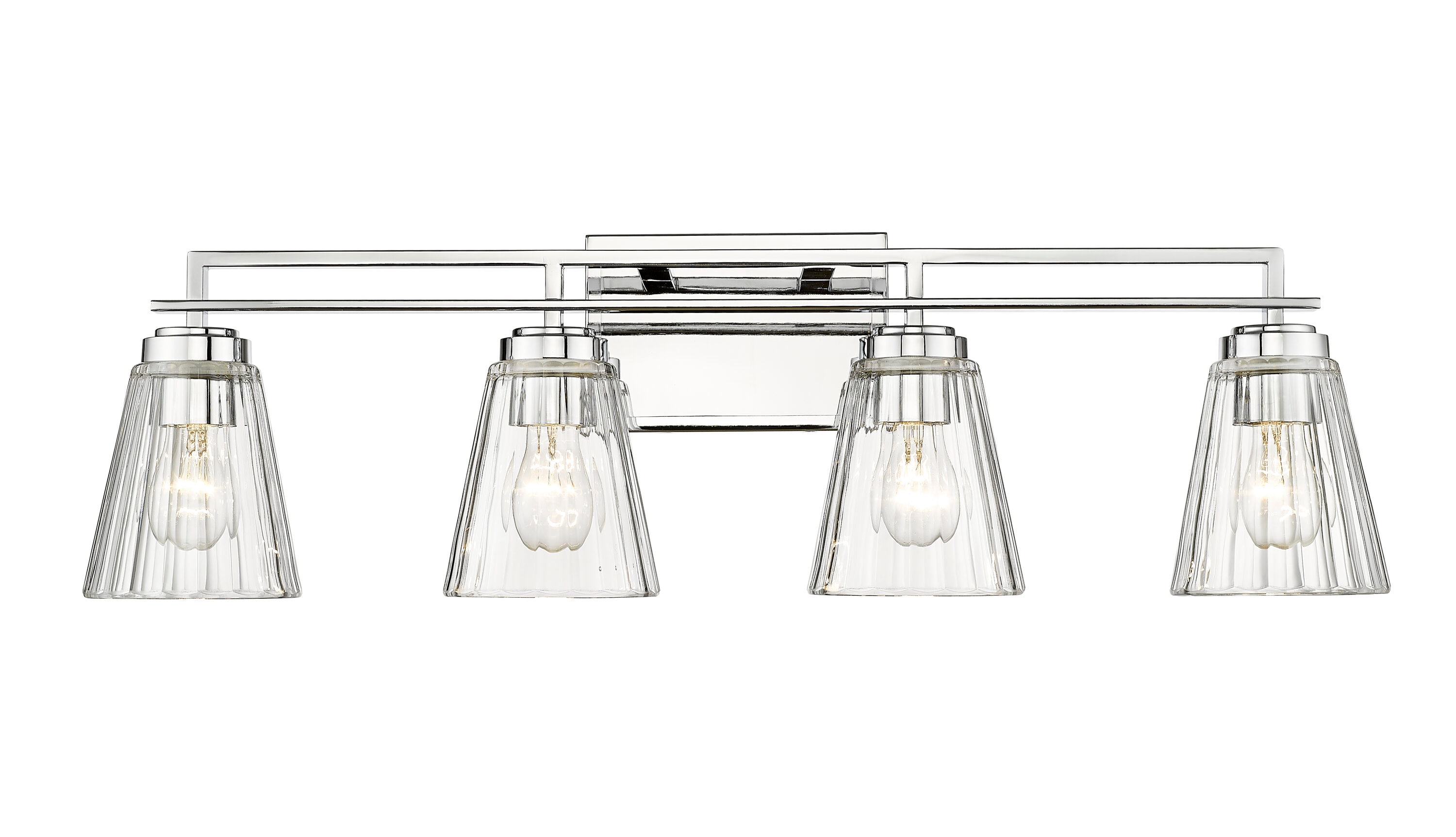 Z-Lite 823-4V-CH Lyna 30.5-in 4 -Light Polished Chrome Transitional Vanity light