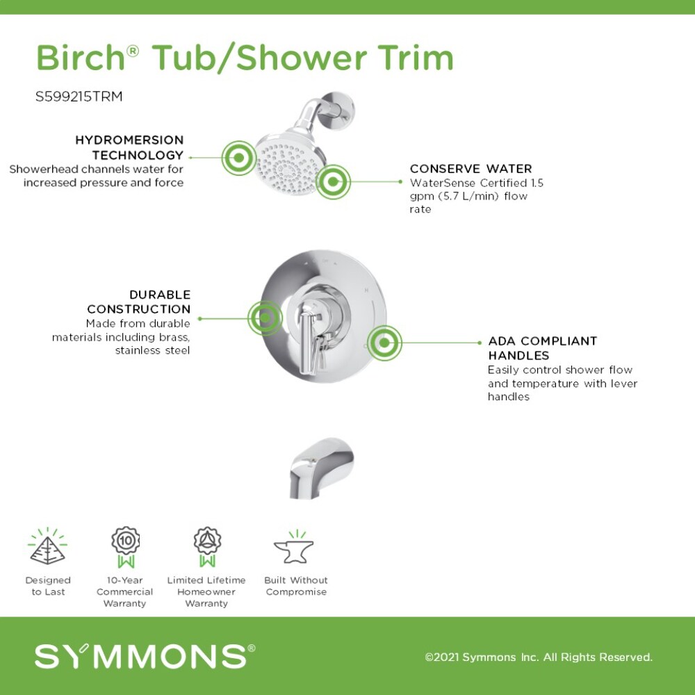 Symmons 599215TRM Tub-Shower-Faucets - View #3