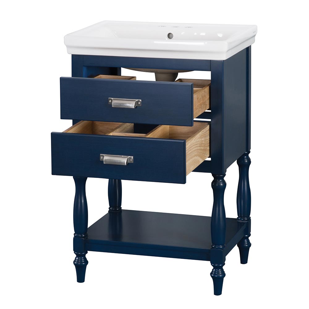 CRAFT + MAIN Cherie 22-in Royal Blue Single Sink Bathroom Vanity with ...