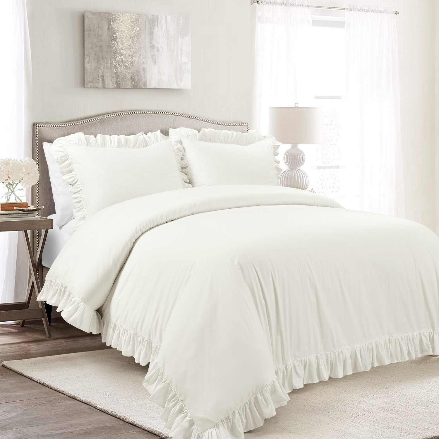 Lush Decor 21T014304 White Solid California king Duvet Cotton