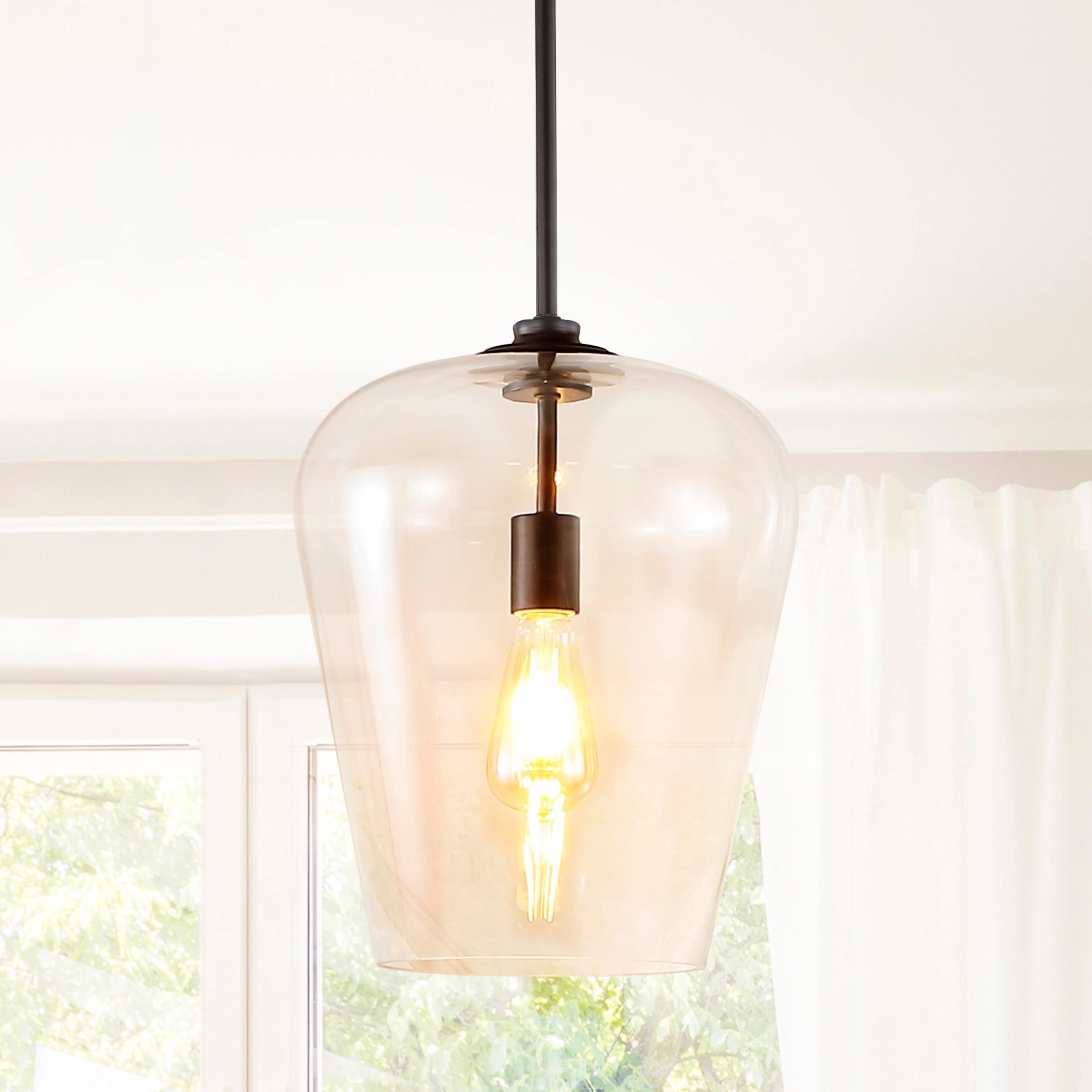 Hayes 11.25" Oil-Rubbed Bronze Industrial Farmhouse LED Pendant