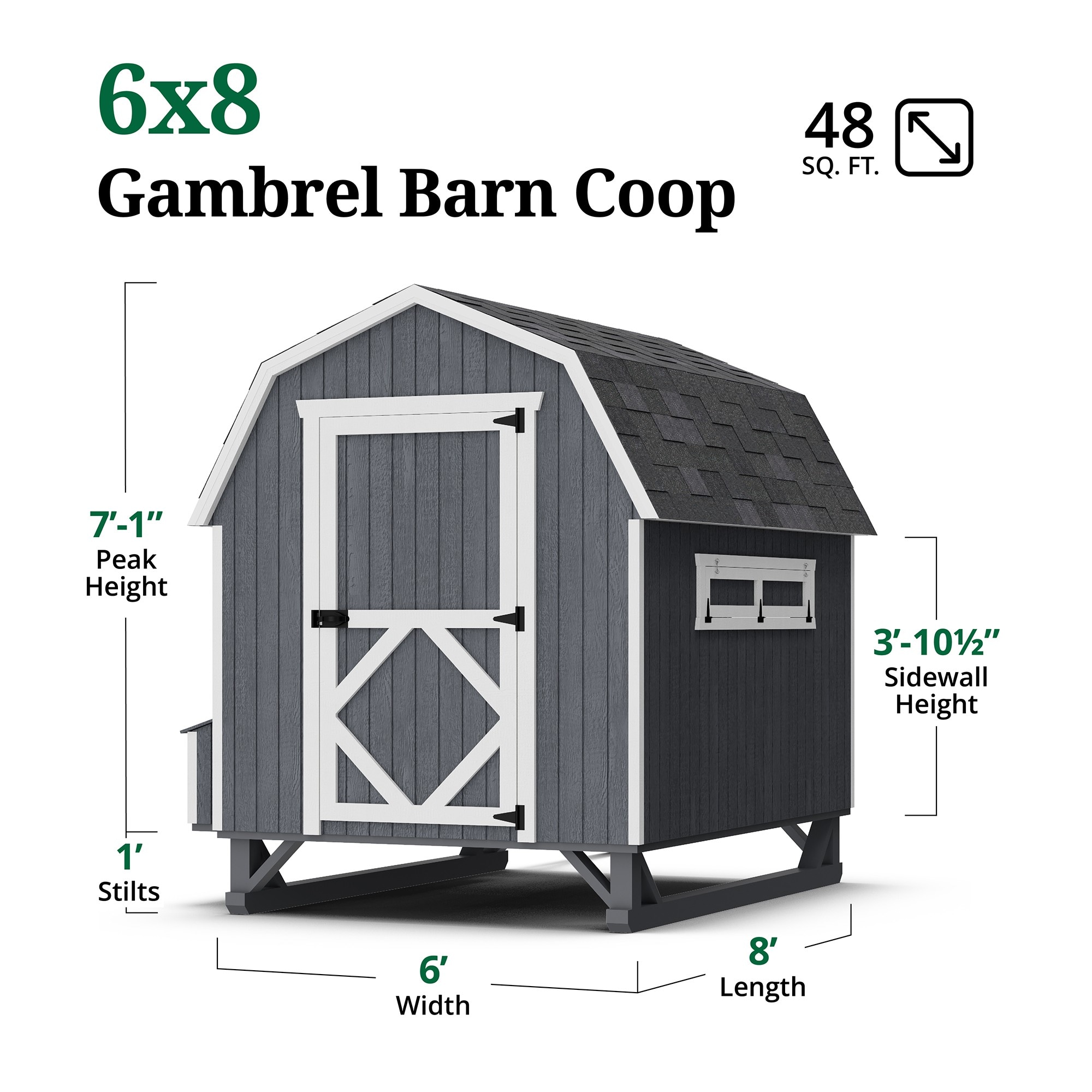 Little Cottage Co 6X8 GBCC-PNK Chicken-Coops-Rabbit-Hutches - View #5