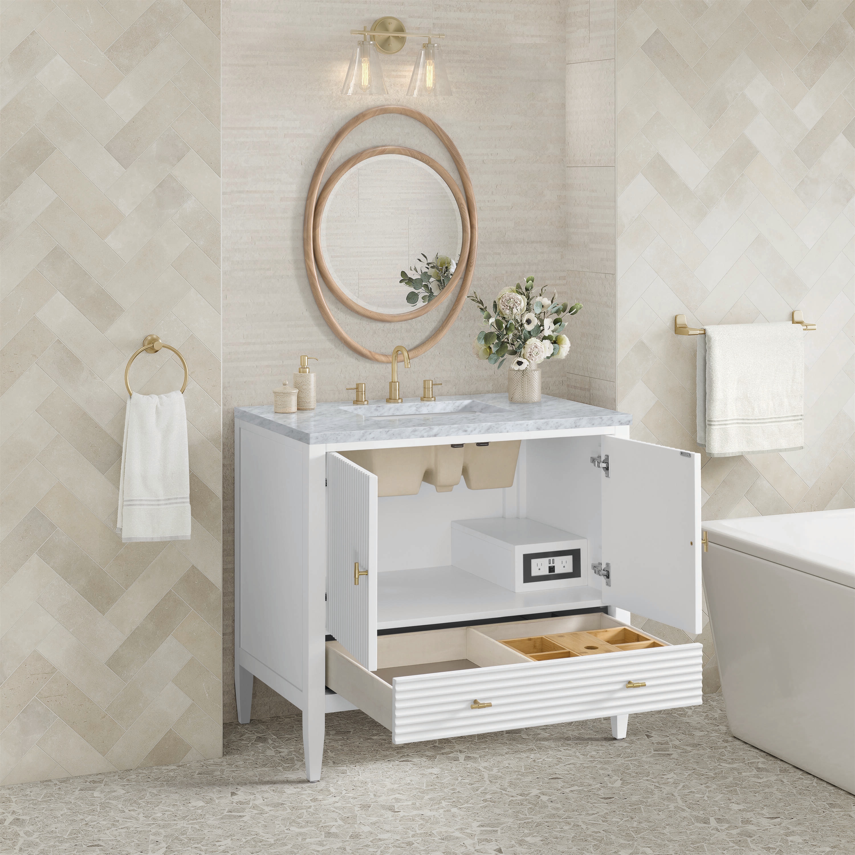 James Martin Vanities 485-V36-BW-3CAR Bath-Vanity-Combo - View #5