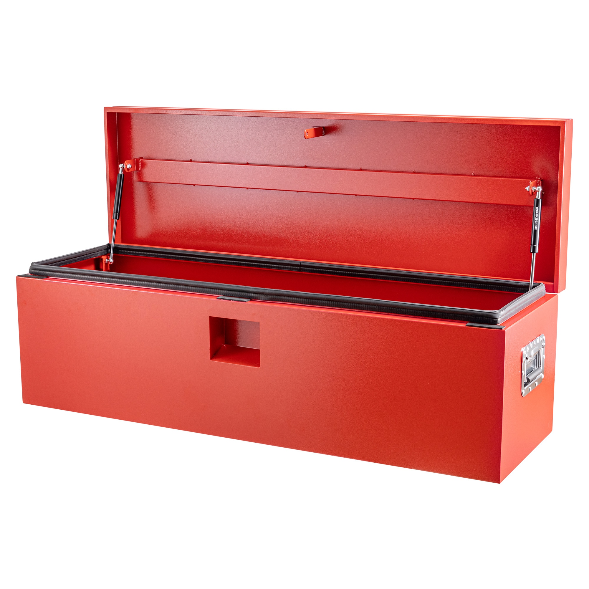 IdealHouse - Heavy Duty Red Steel Truck Bed Tool Box - Weatherproof with Quick Open Hydraulic Lid...