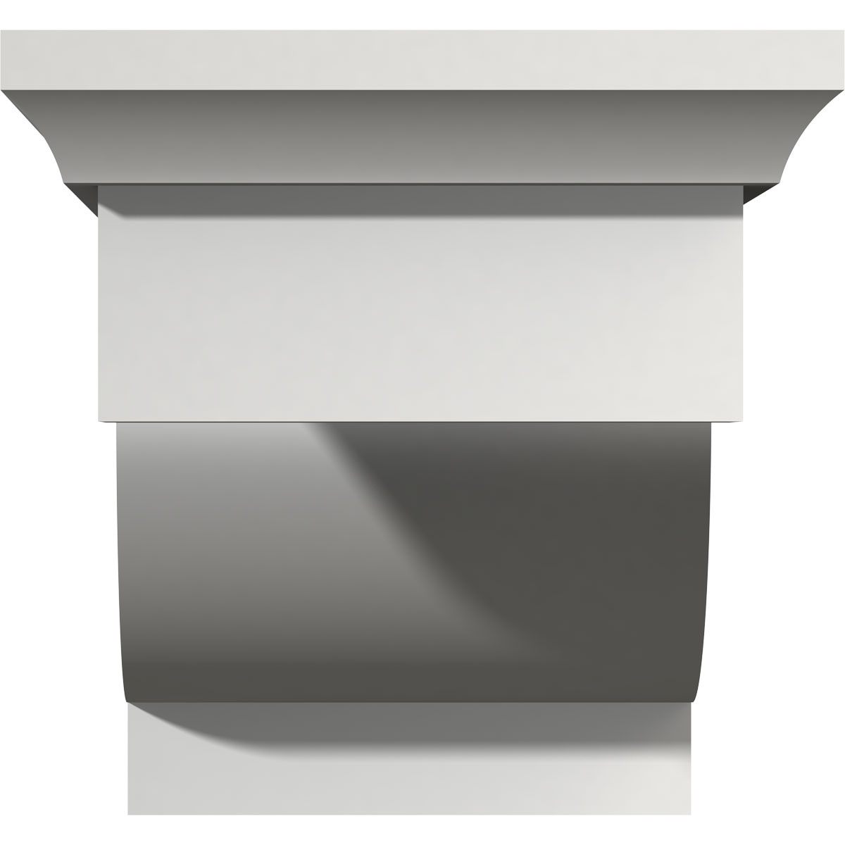 White Urethane Decorative Corbel Bracket, 6 x 7.5 x 5 Inches