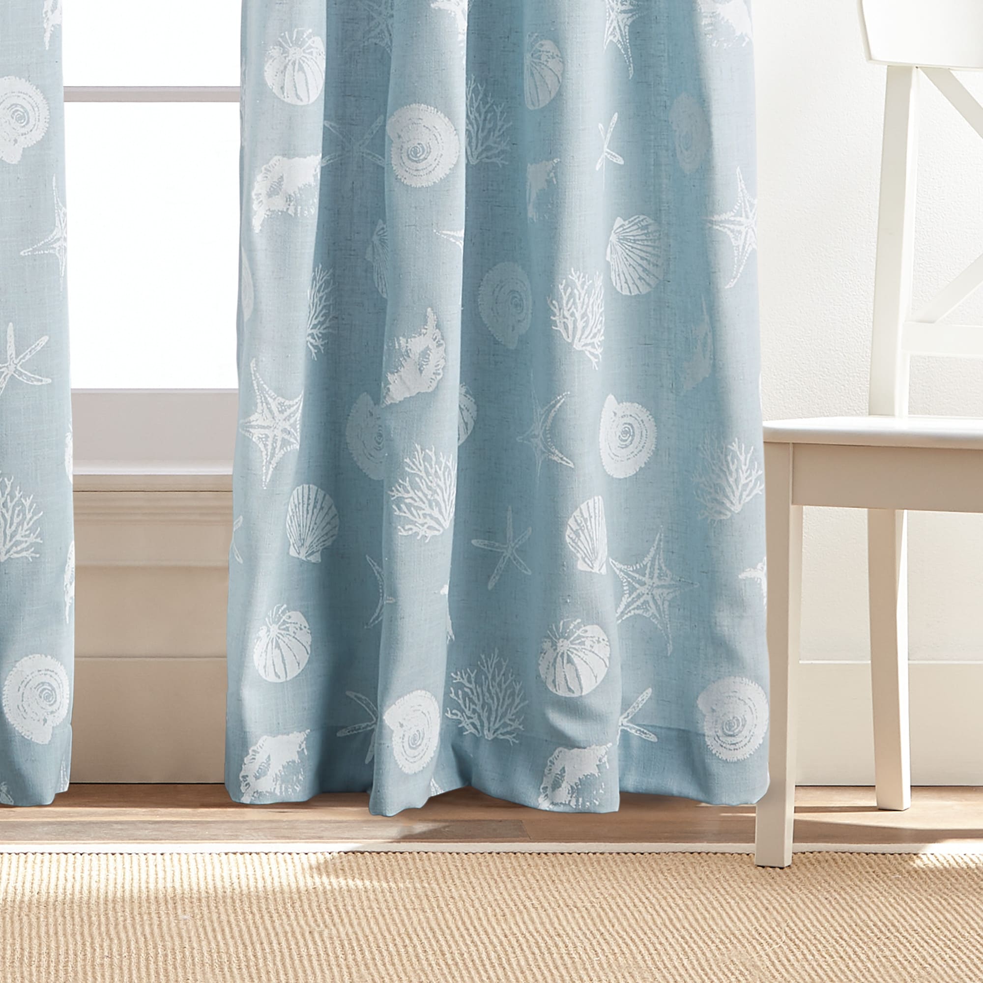 CHF 63-in Aqua Light Filtering Rod Pocket Single Curtain Panel in the ...