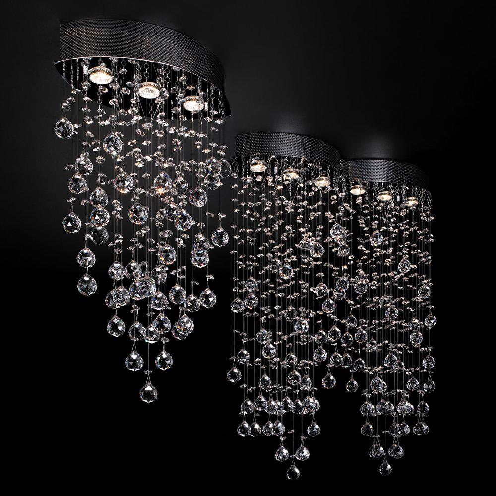 PLC Lighting 81621 PC 1-Light 17-in Polished Chrome Halogen Flush Mount Light