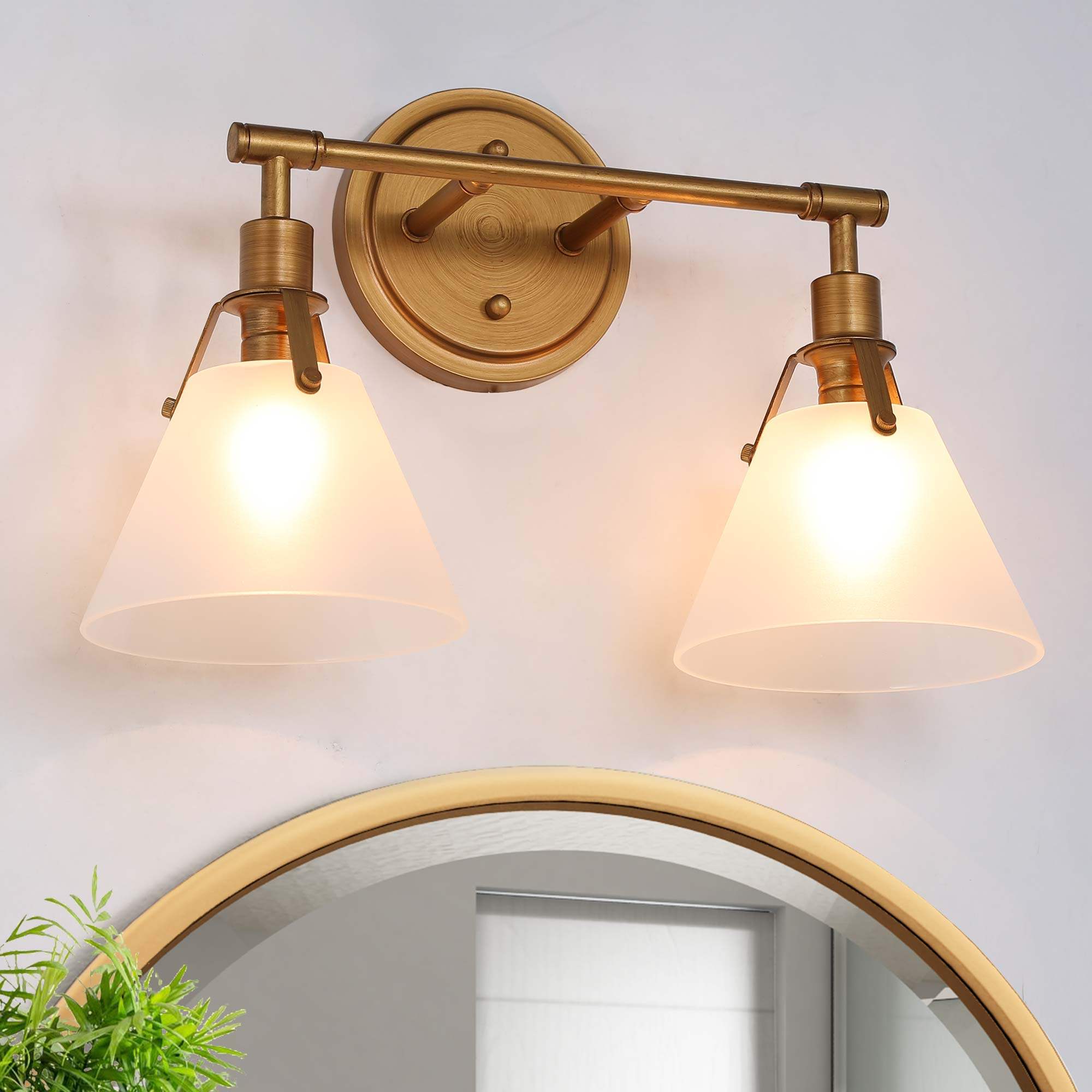 LNC UMF3MJLWS4299Q7 Nero 15.5-in 2 -Light Antique Gold Modern/contemporary Vanity light bar