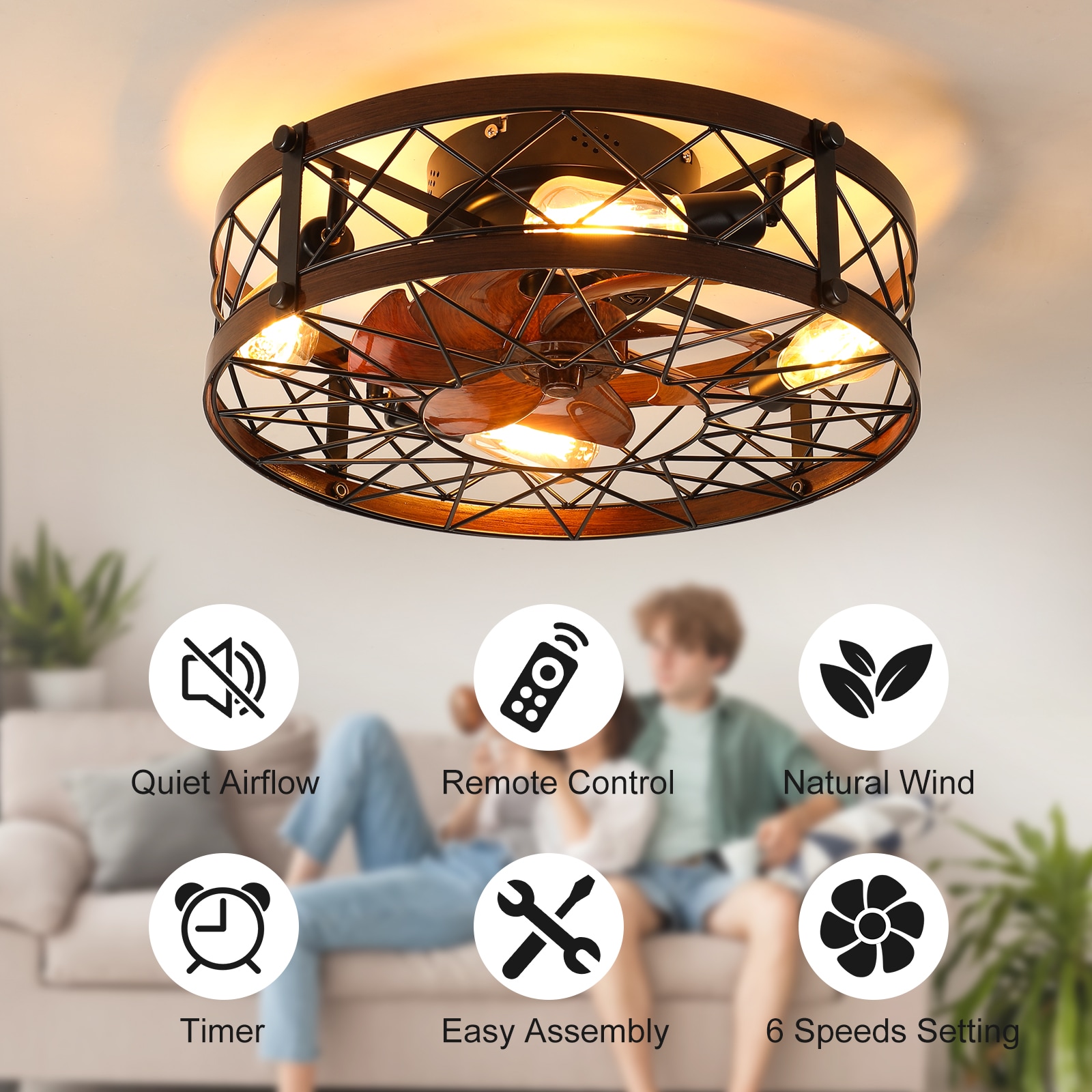 WELLFOR AMYUA-14 Ceiling-Fans - View #4