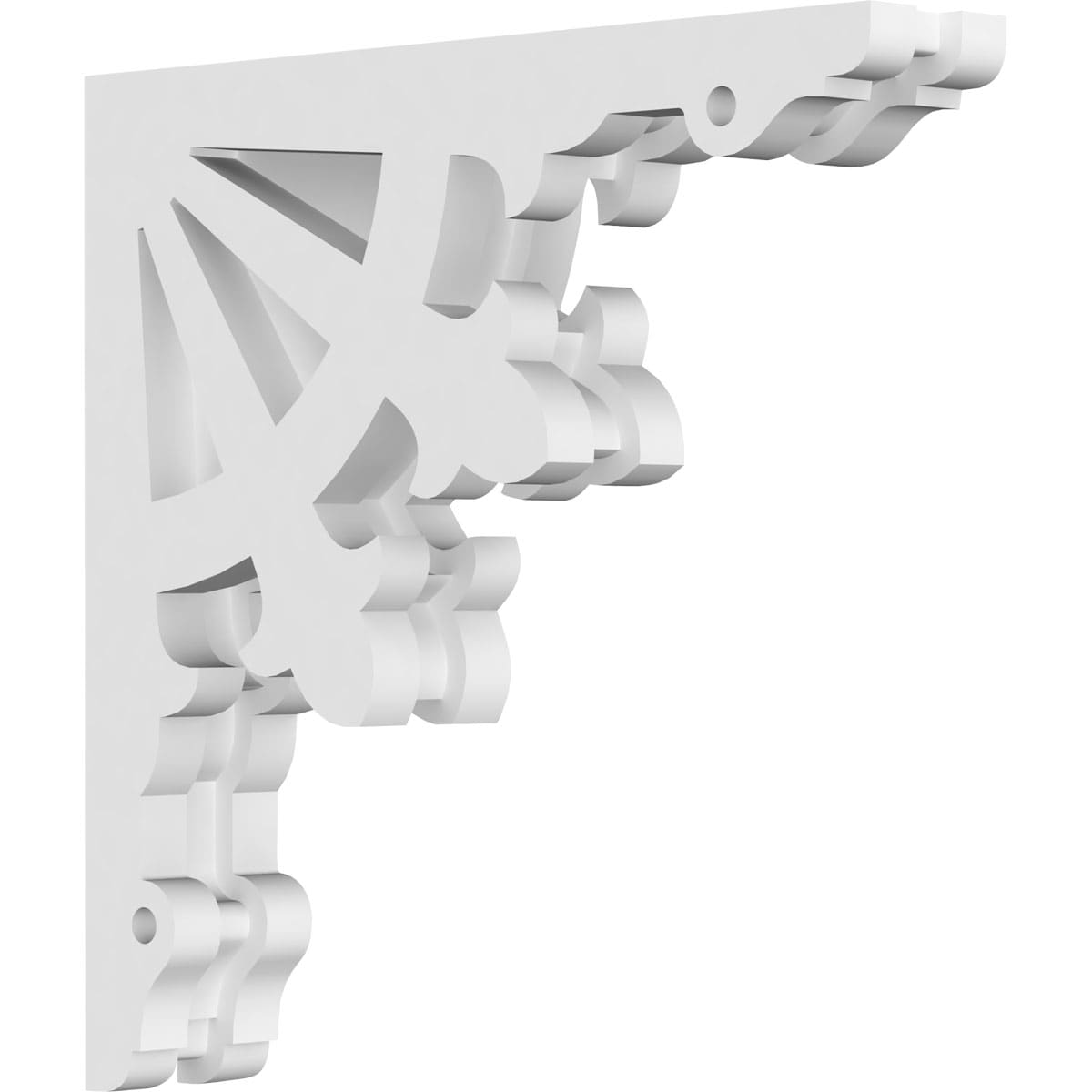 Ekena Millwork CORP01X10X10RL 1.875-in x 10-in x 10-in Riley Unfinished White PVC Paintable Corbel