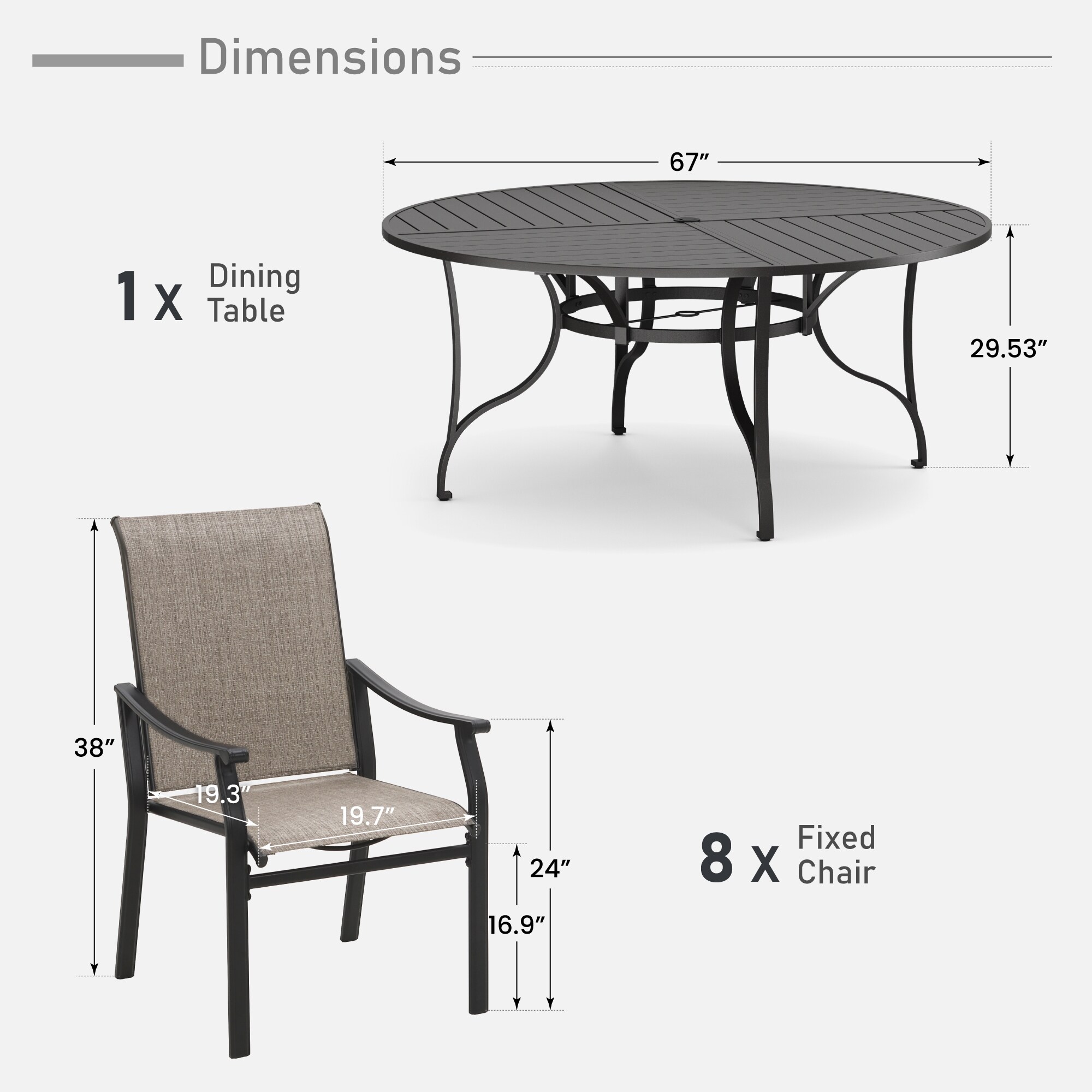 Sunshine Valley TC9-165-515 Patio-Dining-Sets - View #2
