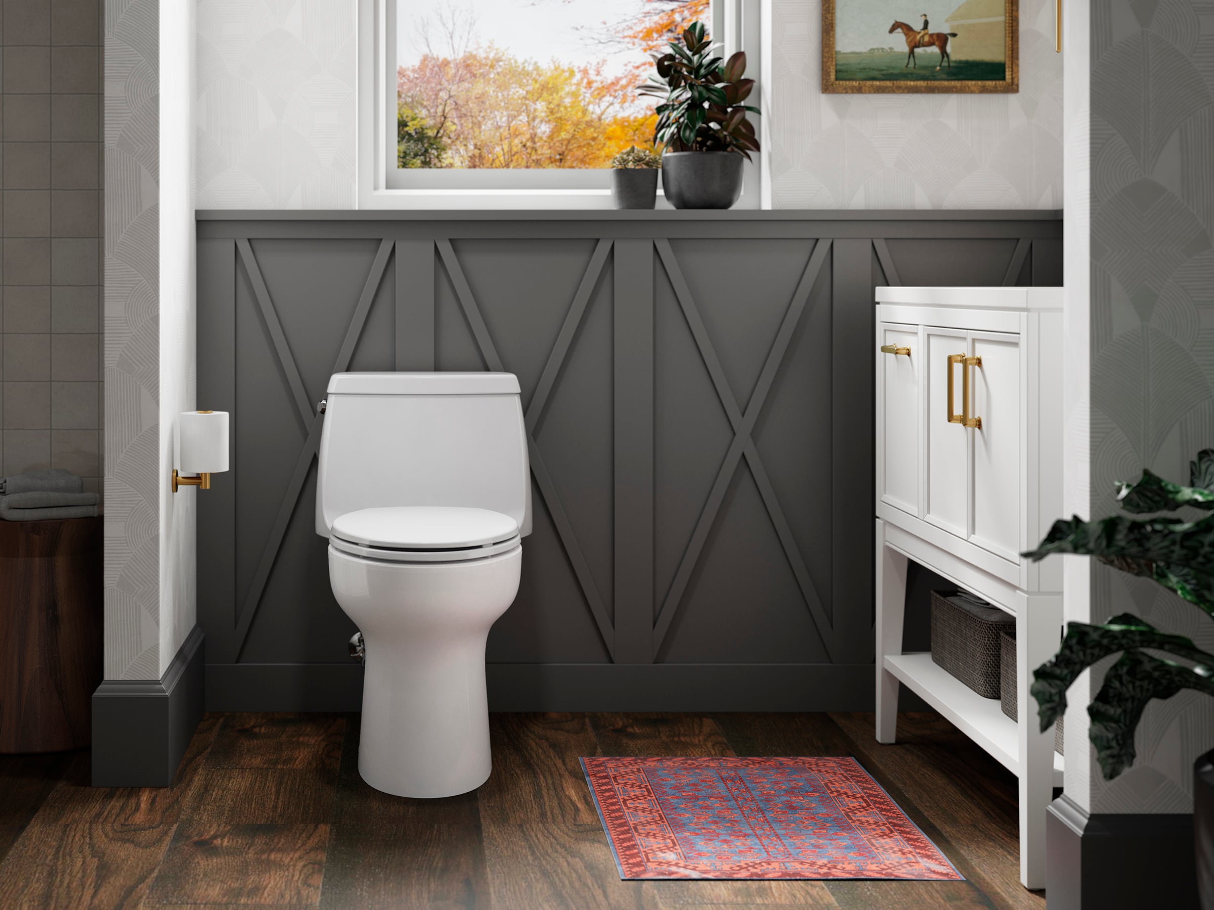 Santa Rosa White Compact Elongated One-Piece Toilet