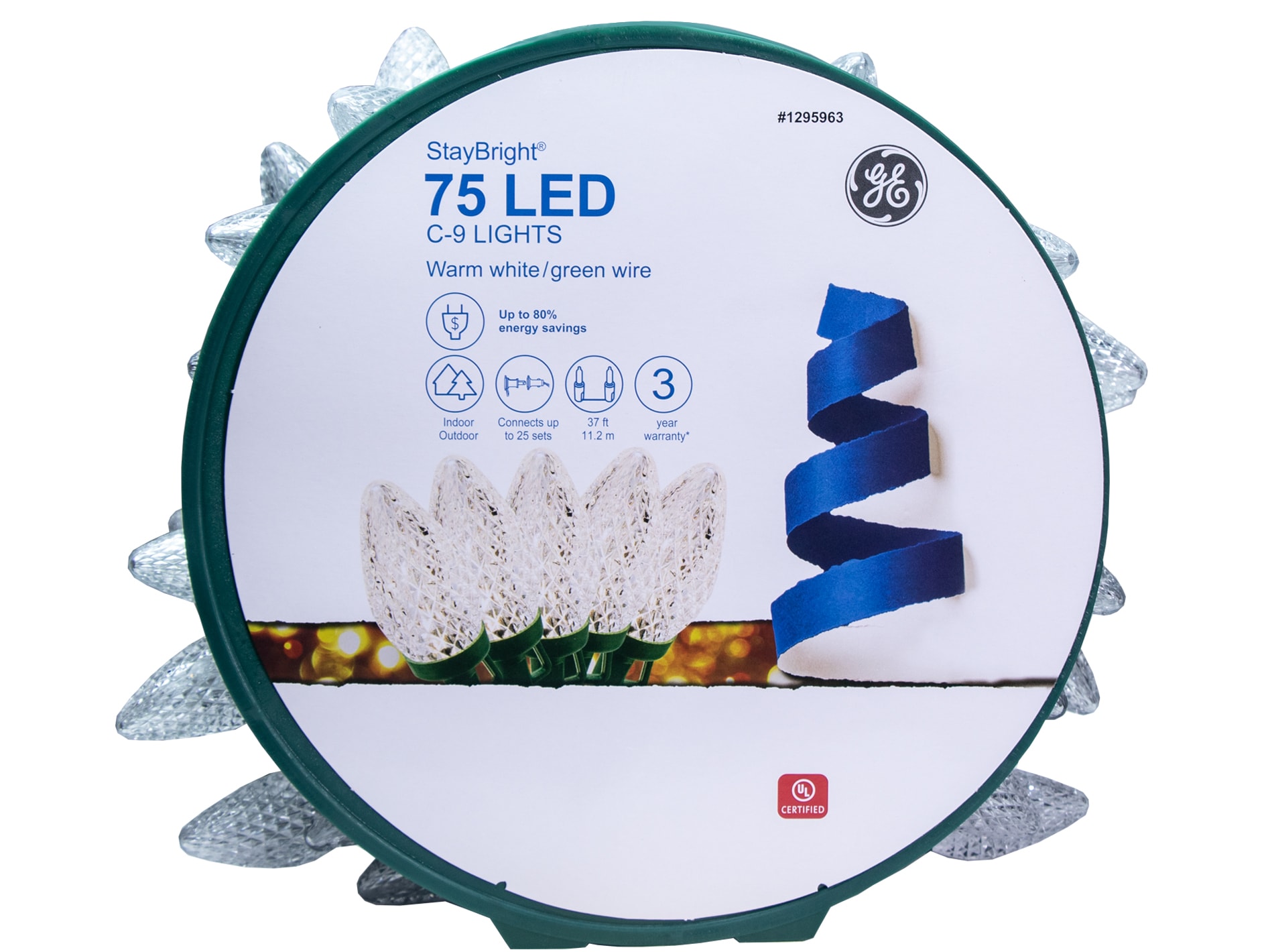 GE StayBright 75-Count 37-ft Multicolor LED Plug-In Christmas String Lights GE StayBright 75-Count 37-ft Multicolor LED Plug-In Christmas String Lights