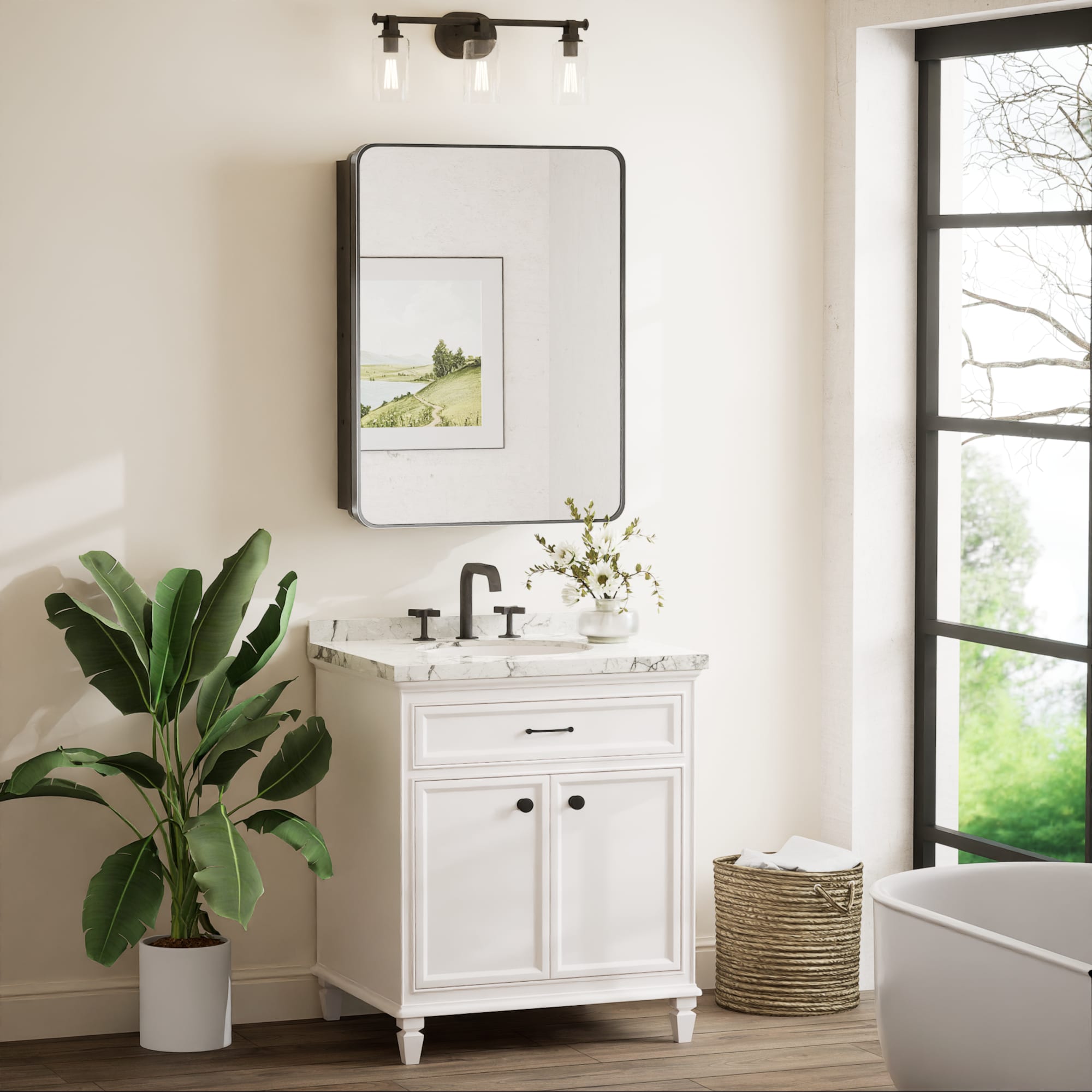 Keonjinn LW-JSKJG-YJ-6181BK Bathroom-Medicine-Cabinets - View #2