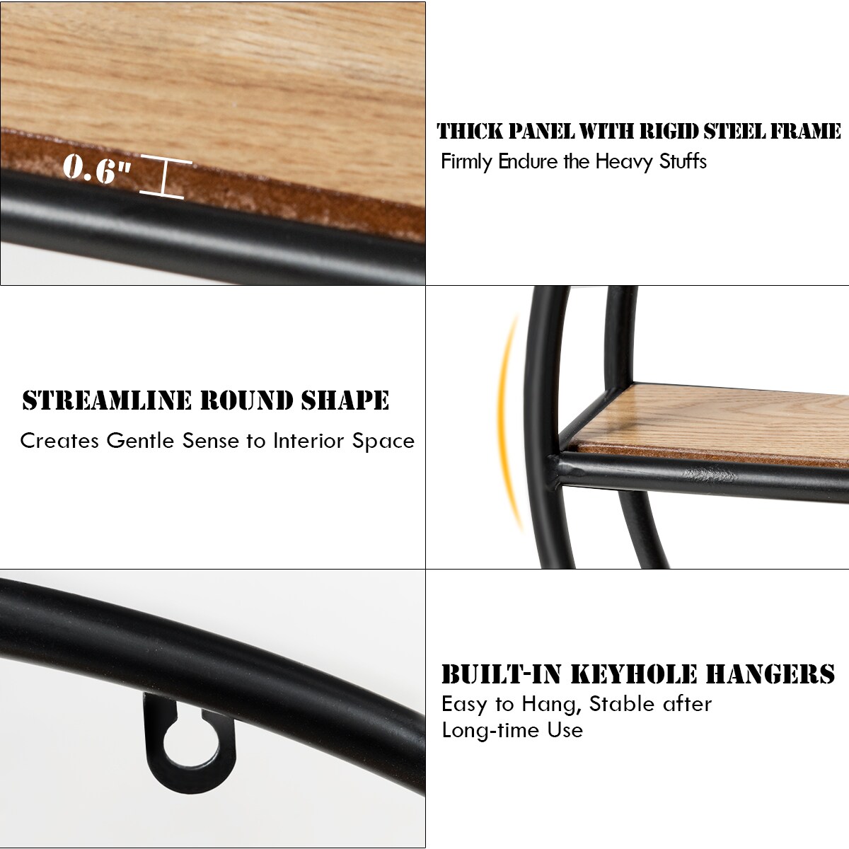 Costway HW63372 Wall-Mounted-Shelving - View #3