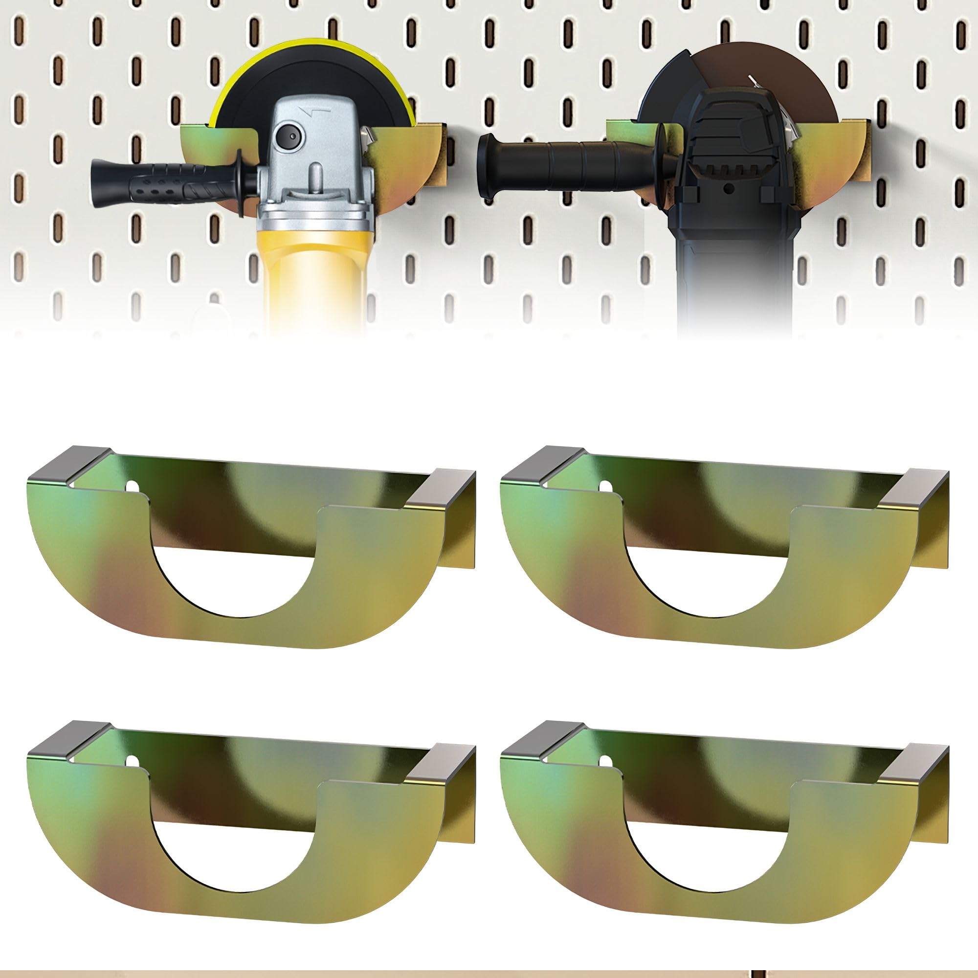 Adrinfly 4PCS Angle Grinder Holder Wall Mount Heavy Duty Solid Steel Storage Rack for Five Inch Grinder Polisher Buffer Sander Impact Wrench #LAD0807D285