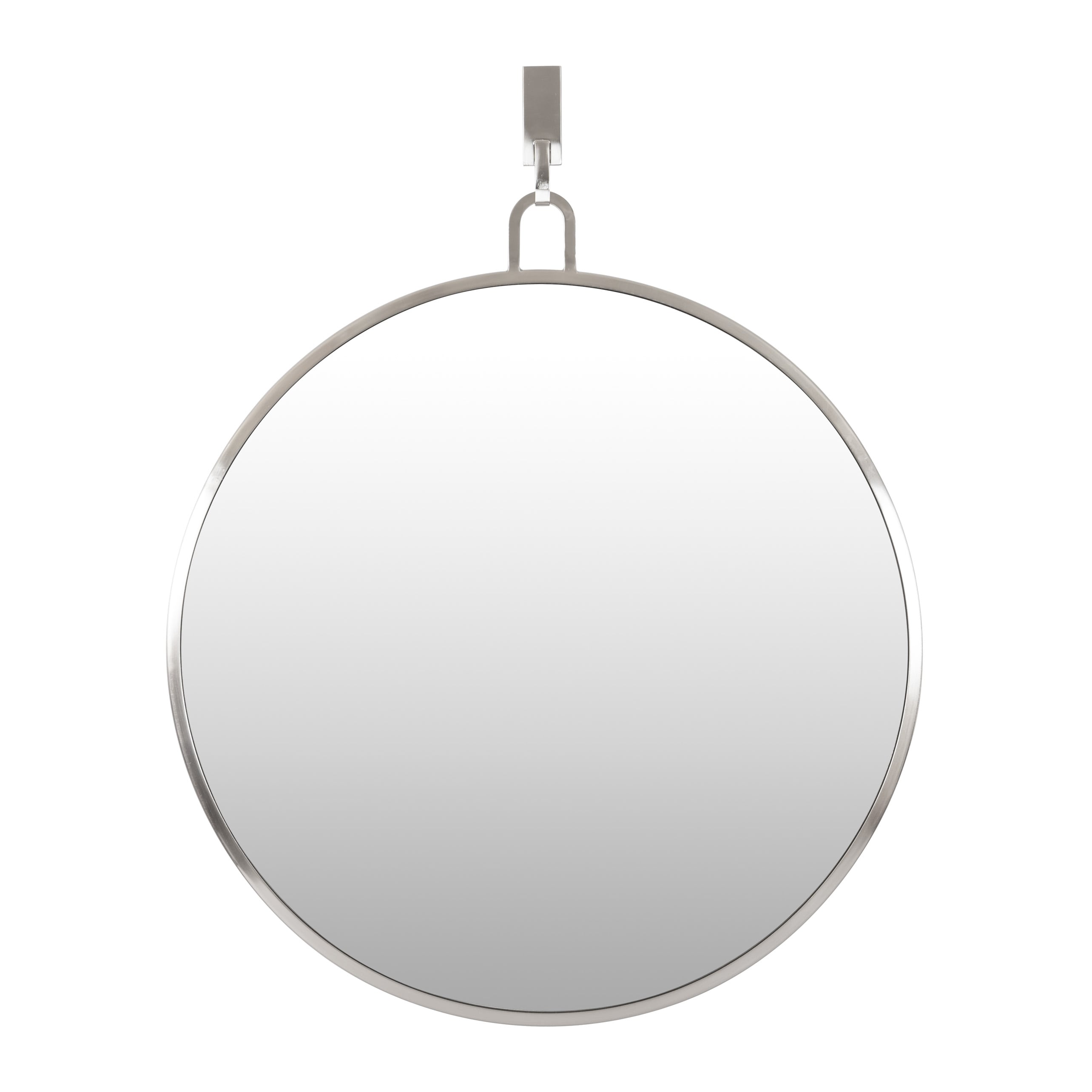 Varaluz 407A01BN Stopwatch 30-Inches W x 32.0-Inches H Round Silver Framed Wall Mirror